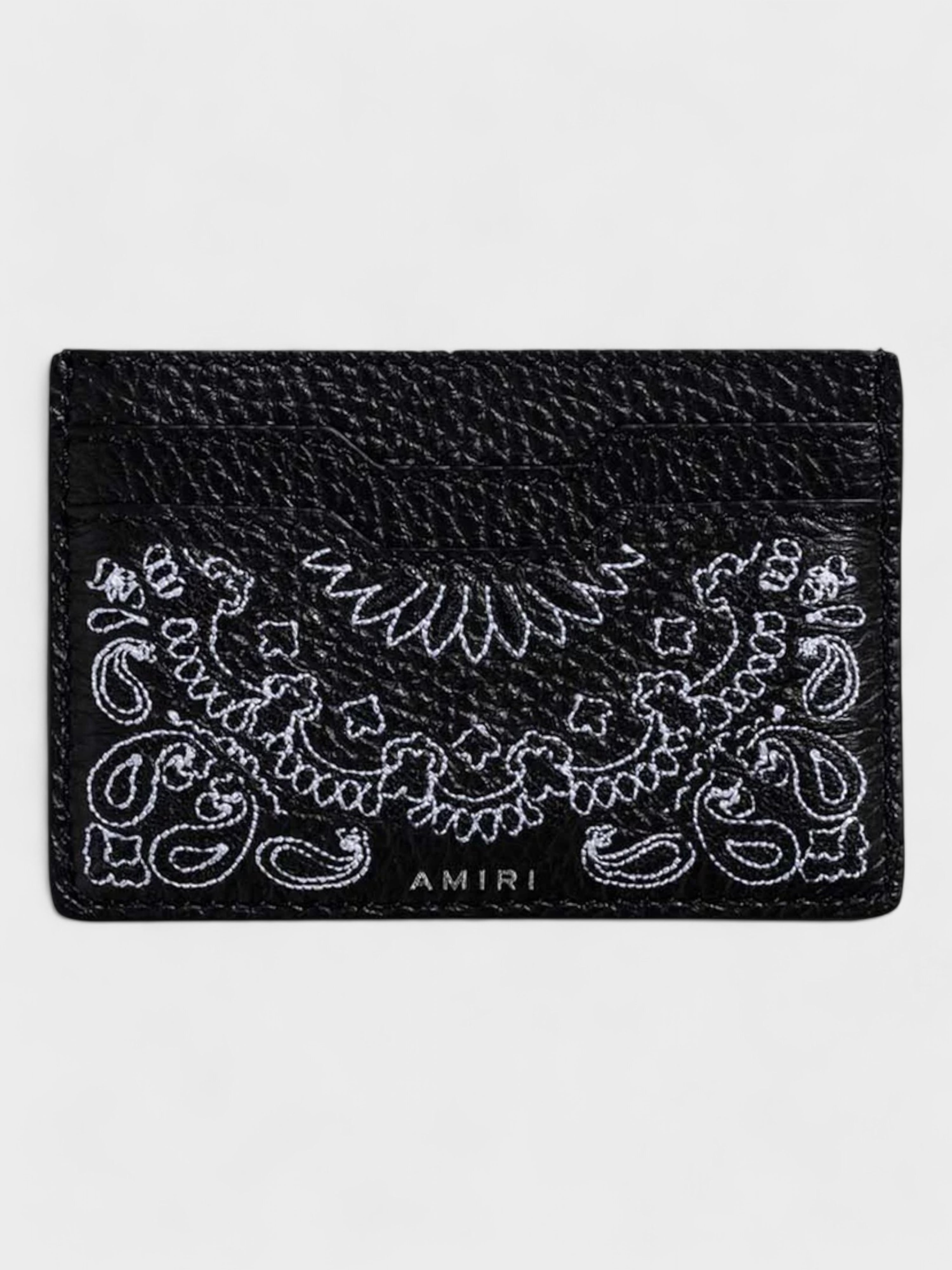 Amiri Pebbled Bandana Card Holder Black