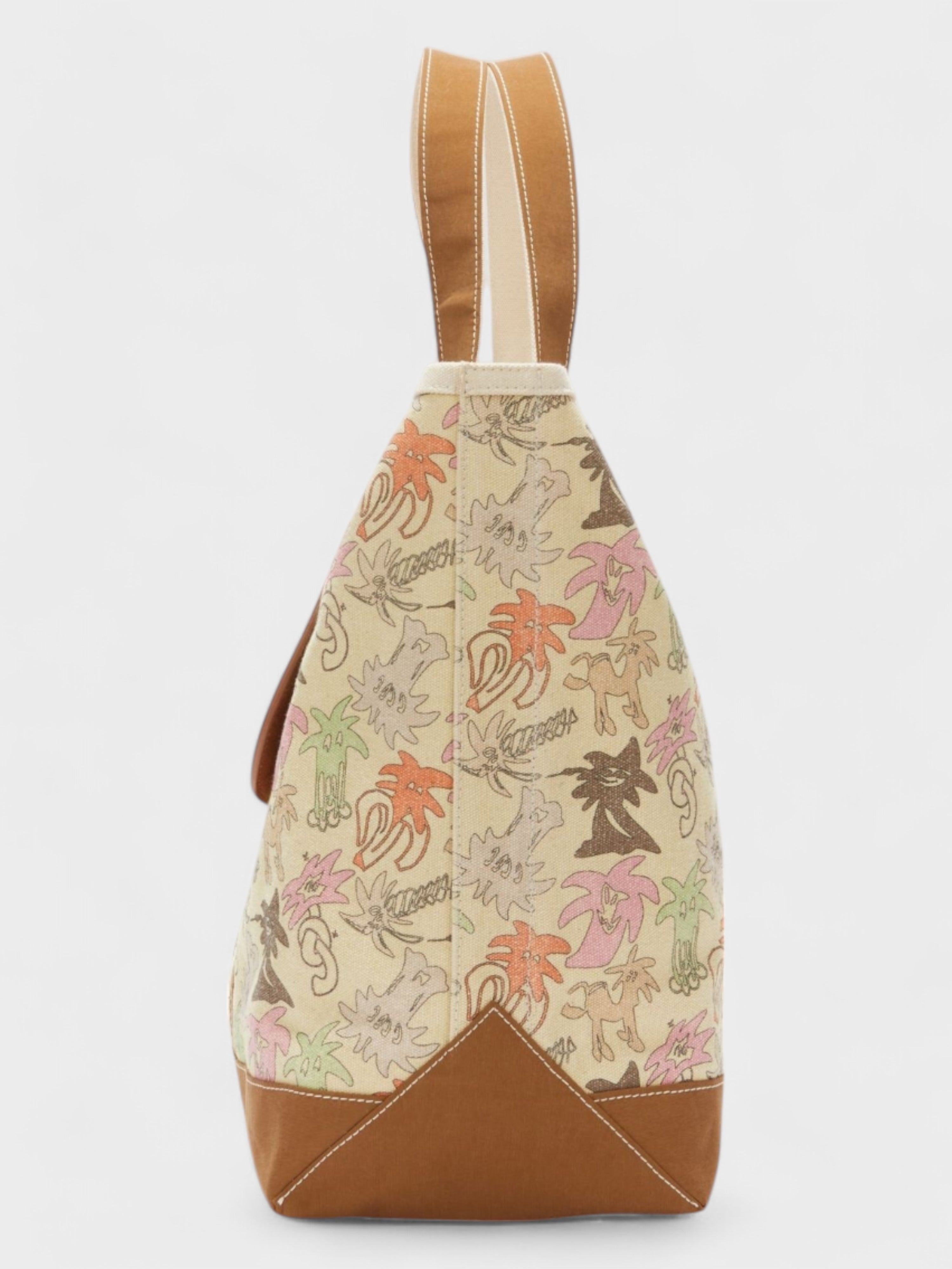 Palm Angels All Over Print Palm City Tote Bag Beige