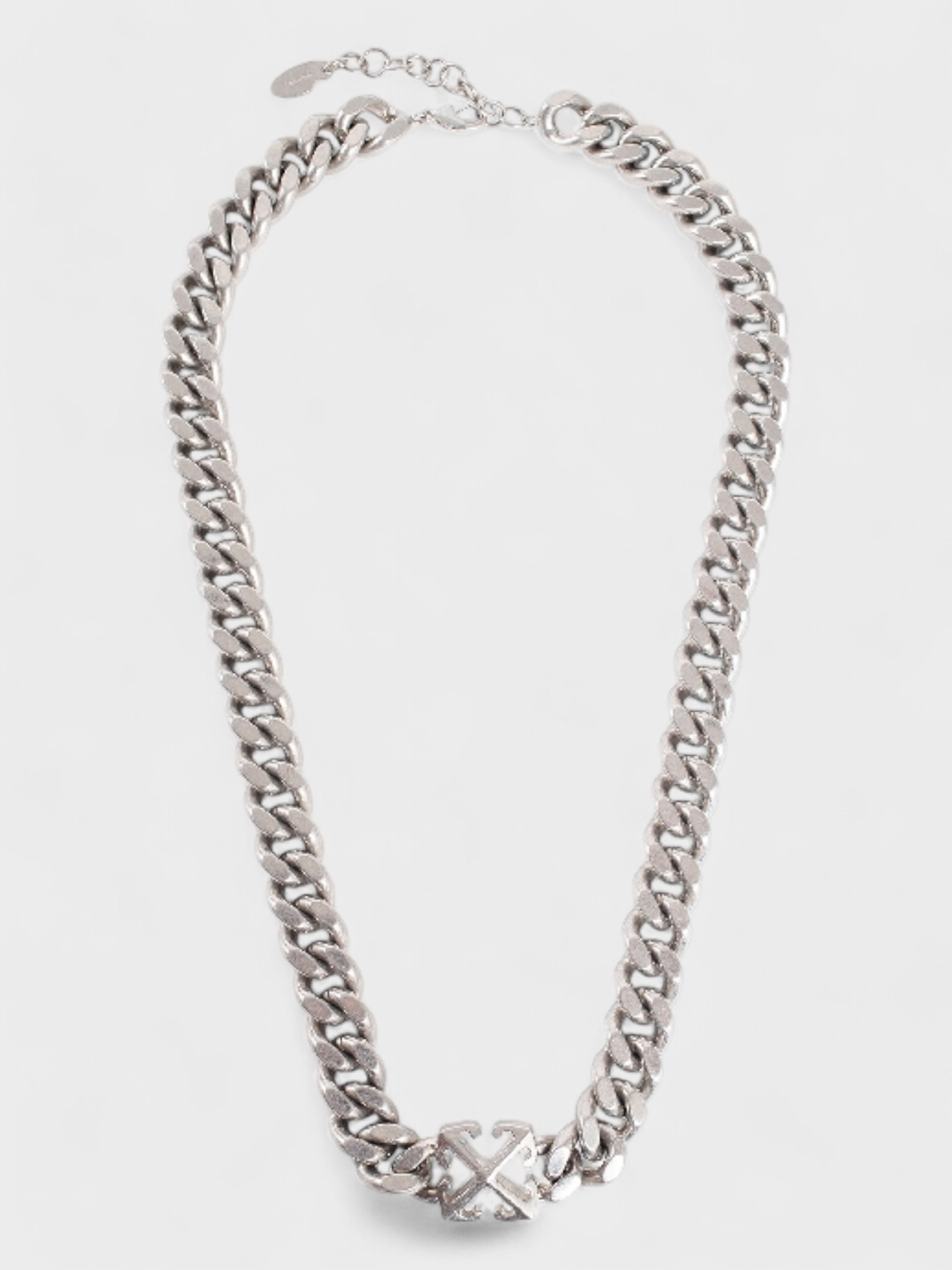 Off-White Arrow Chunky Silver Tone Necklace