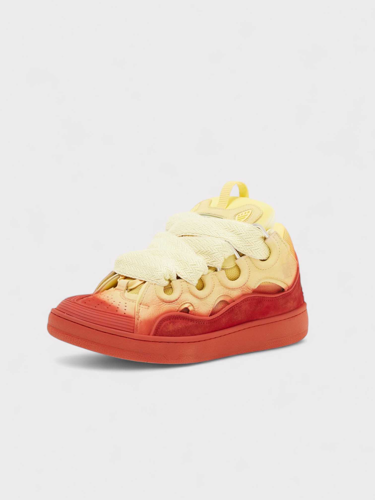 Leather Curb Radiant Sneakers Venus Red