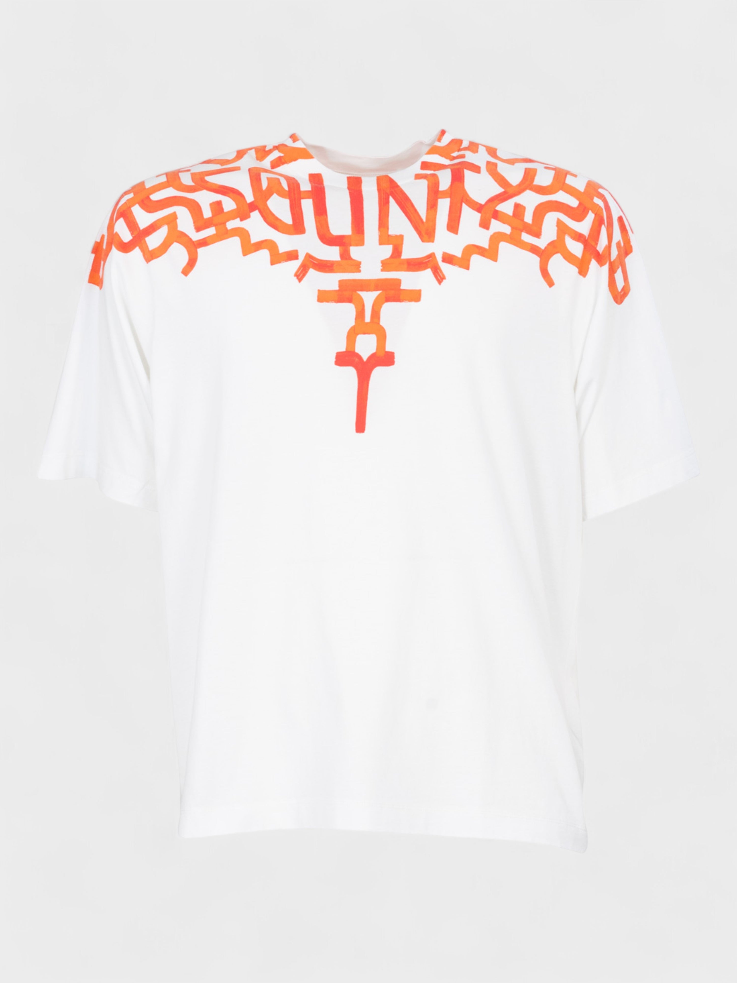 Marcelo Burlon Graffiti Wings T Shirt White Orange S