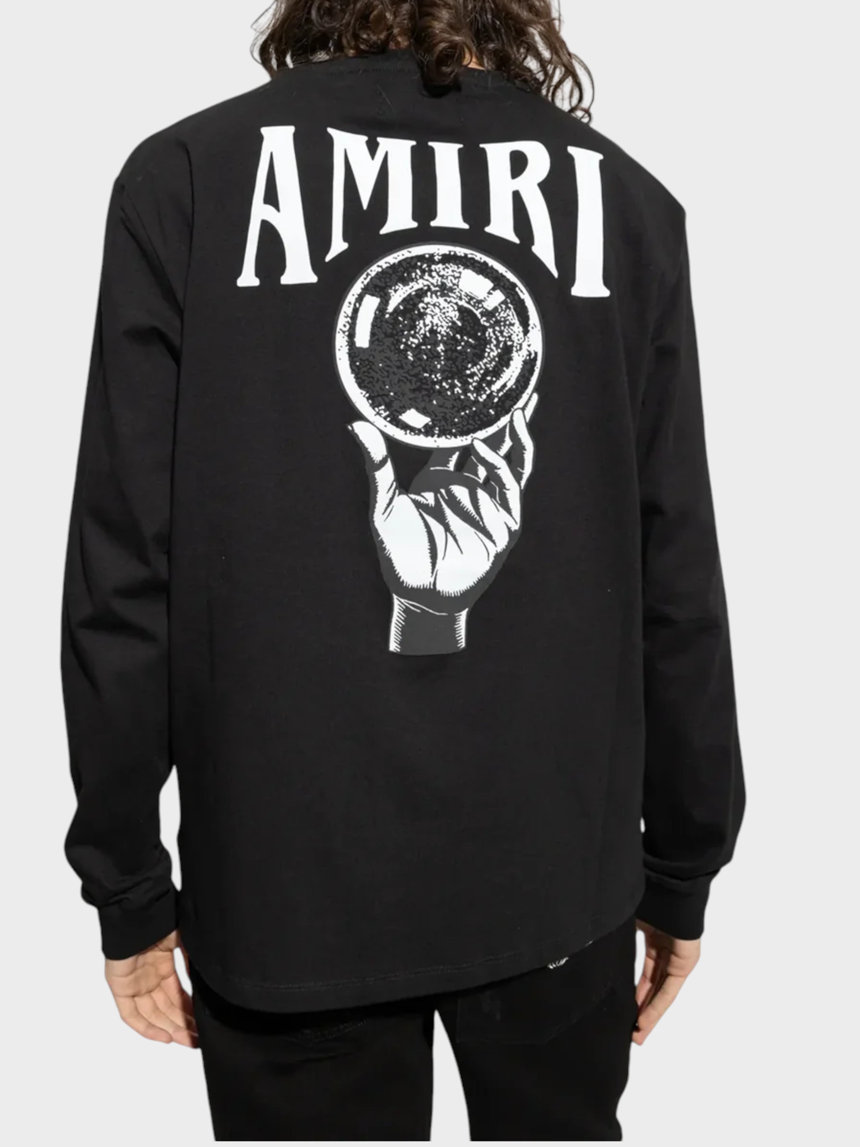 Amiri Crystal Ball Long Sleeve Shirt Black