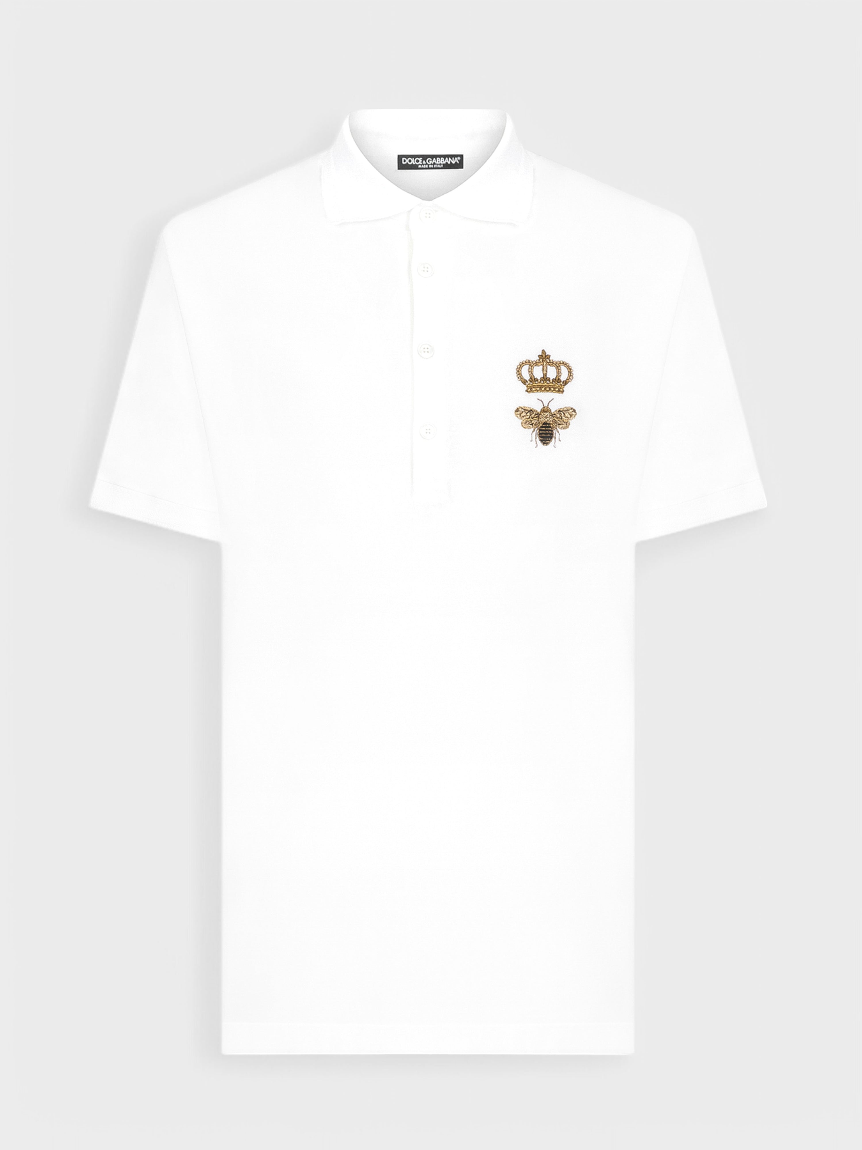 Dolce & Gabbana Embroidered Polo Shirt White