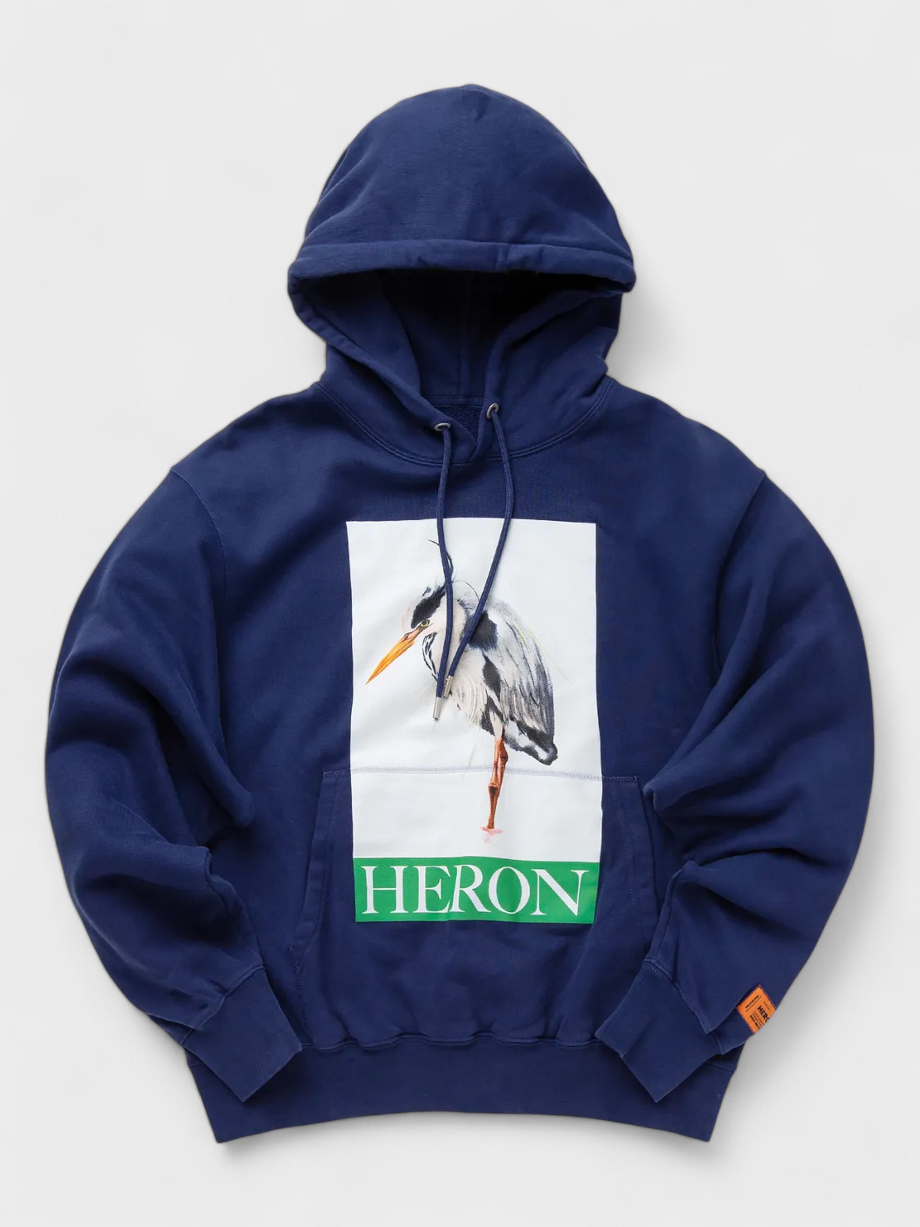 Heron Preston Bird Painted Hoodie Navy Blue