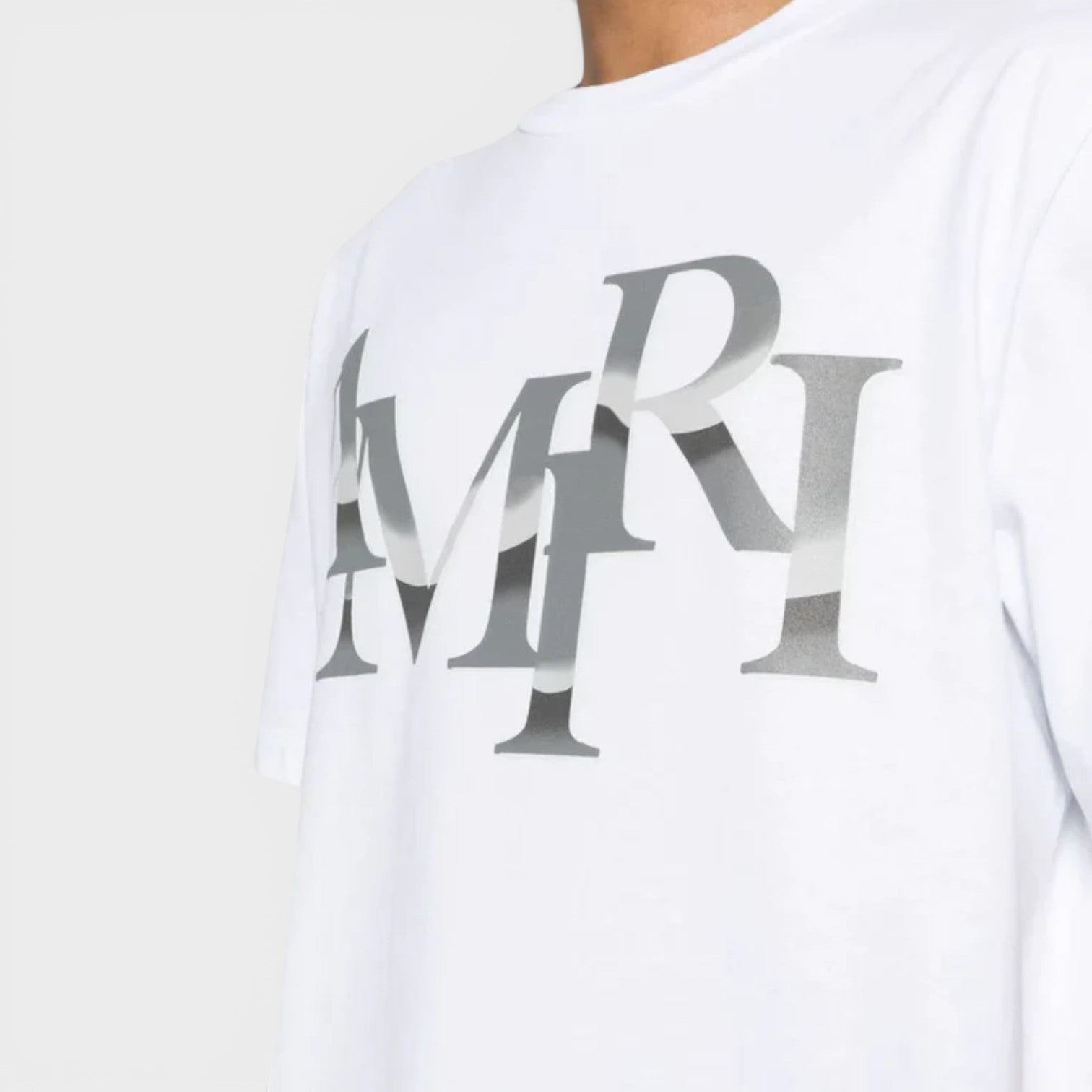 Staggered Chrome Tee White