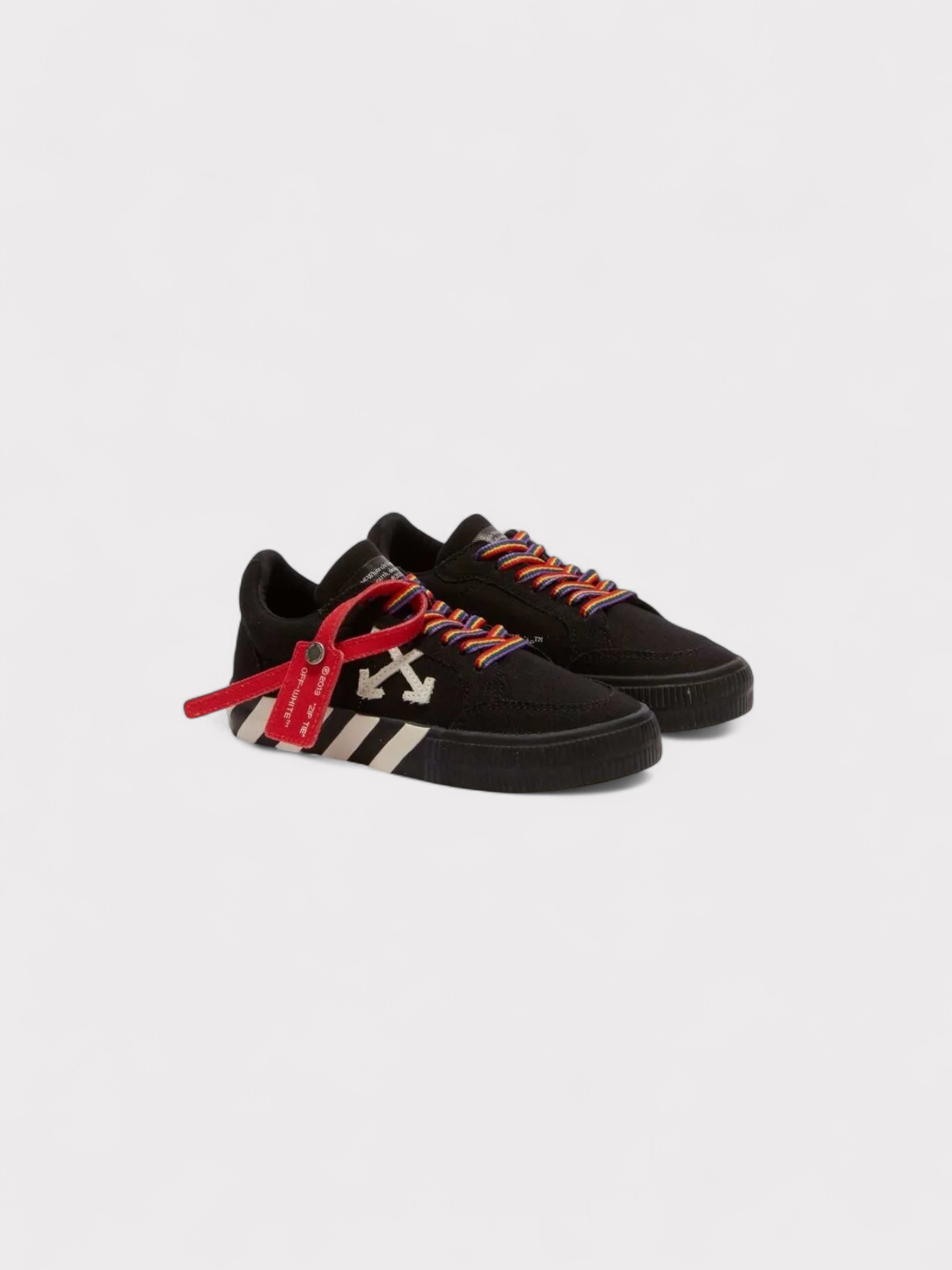 Off-White Vulcanised Lace Up Black White Kids