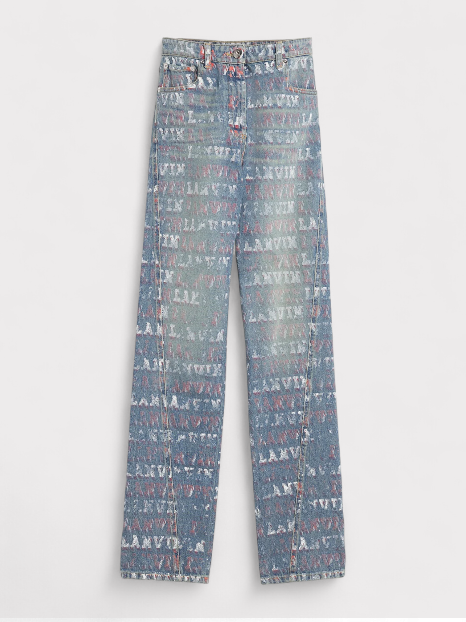 Lanvin X Future Straight Fit Printed Pants For Men Blue
