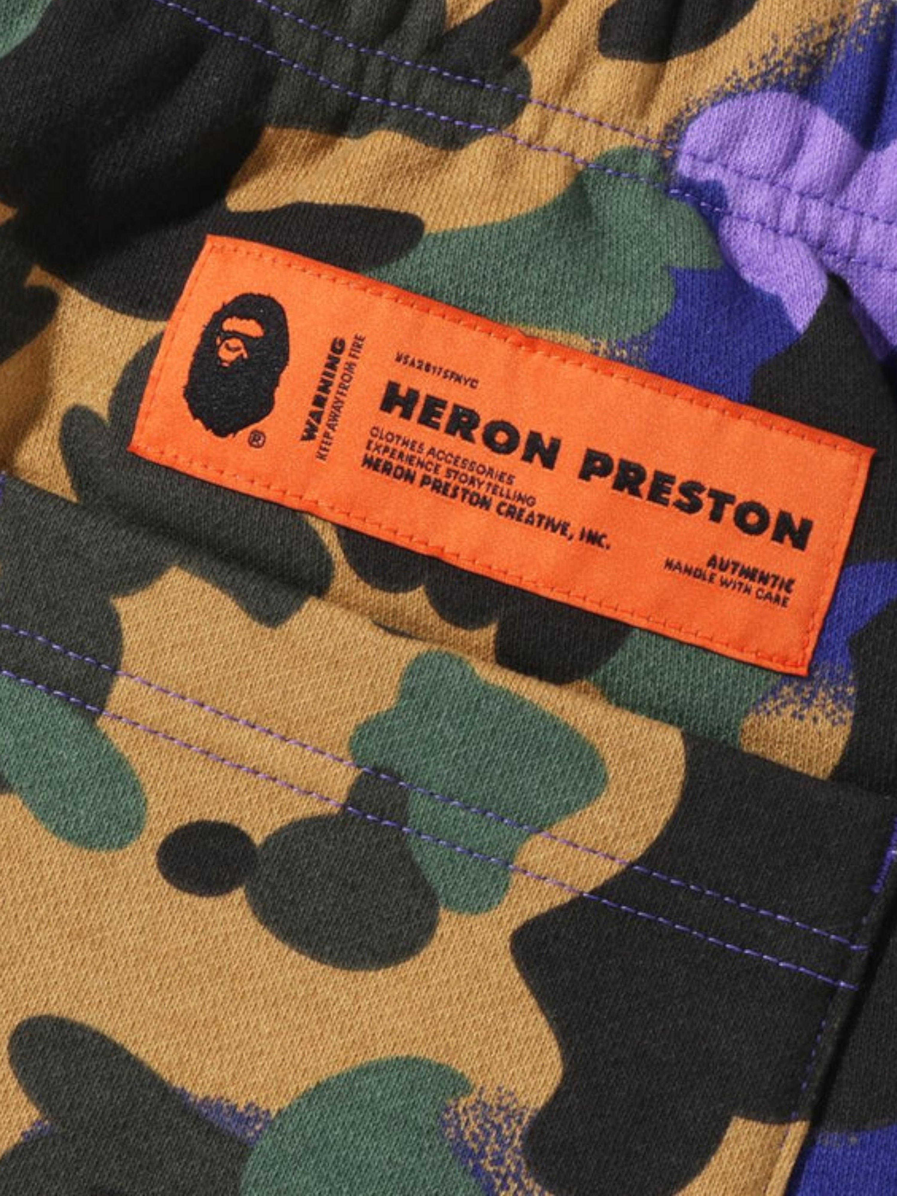 BAPE X HERON PRESTON MIX 1ST CAMO SWEAT PANTS