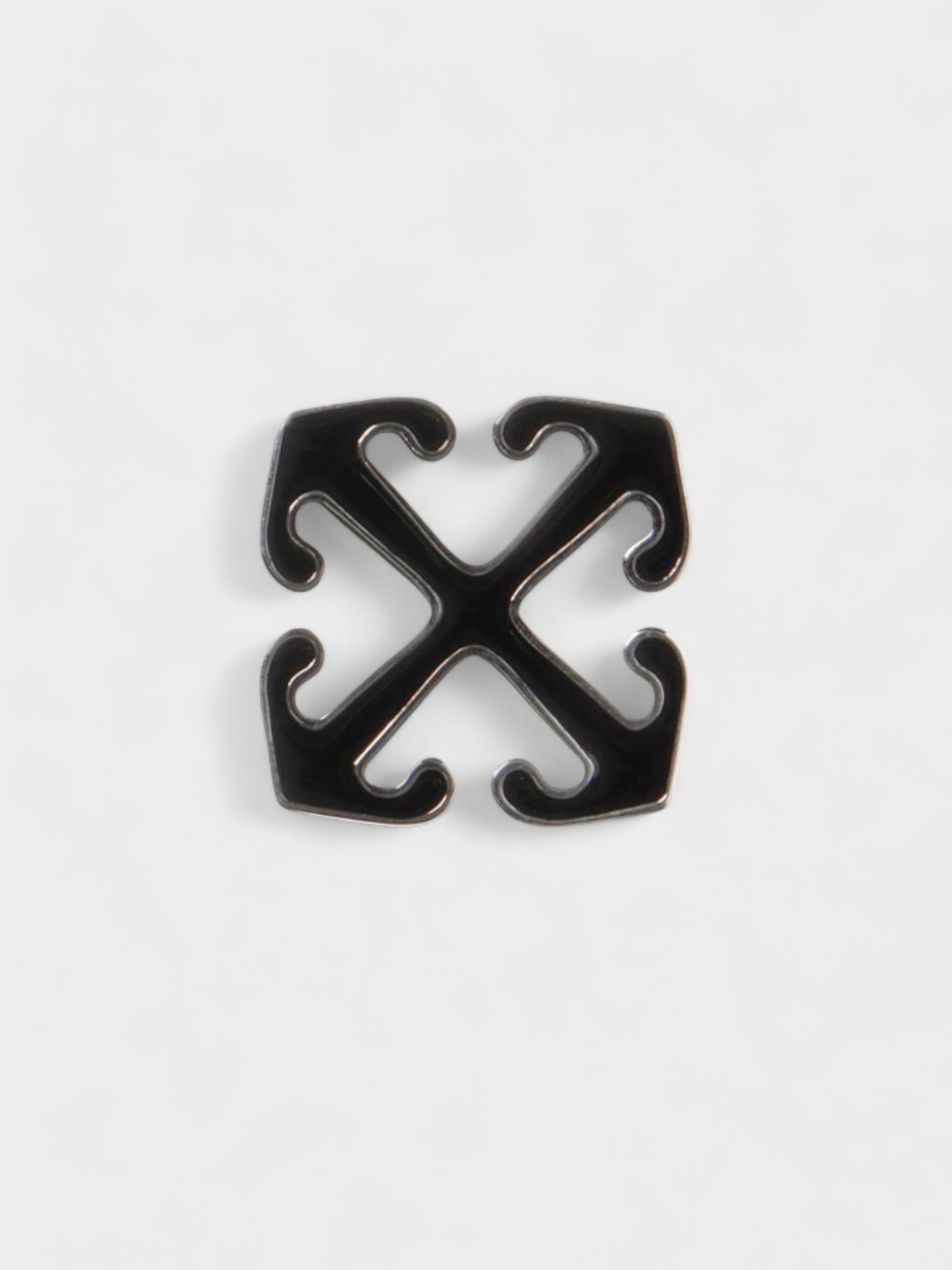 Off-White Enamel Mono Arrow Earring Black