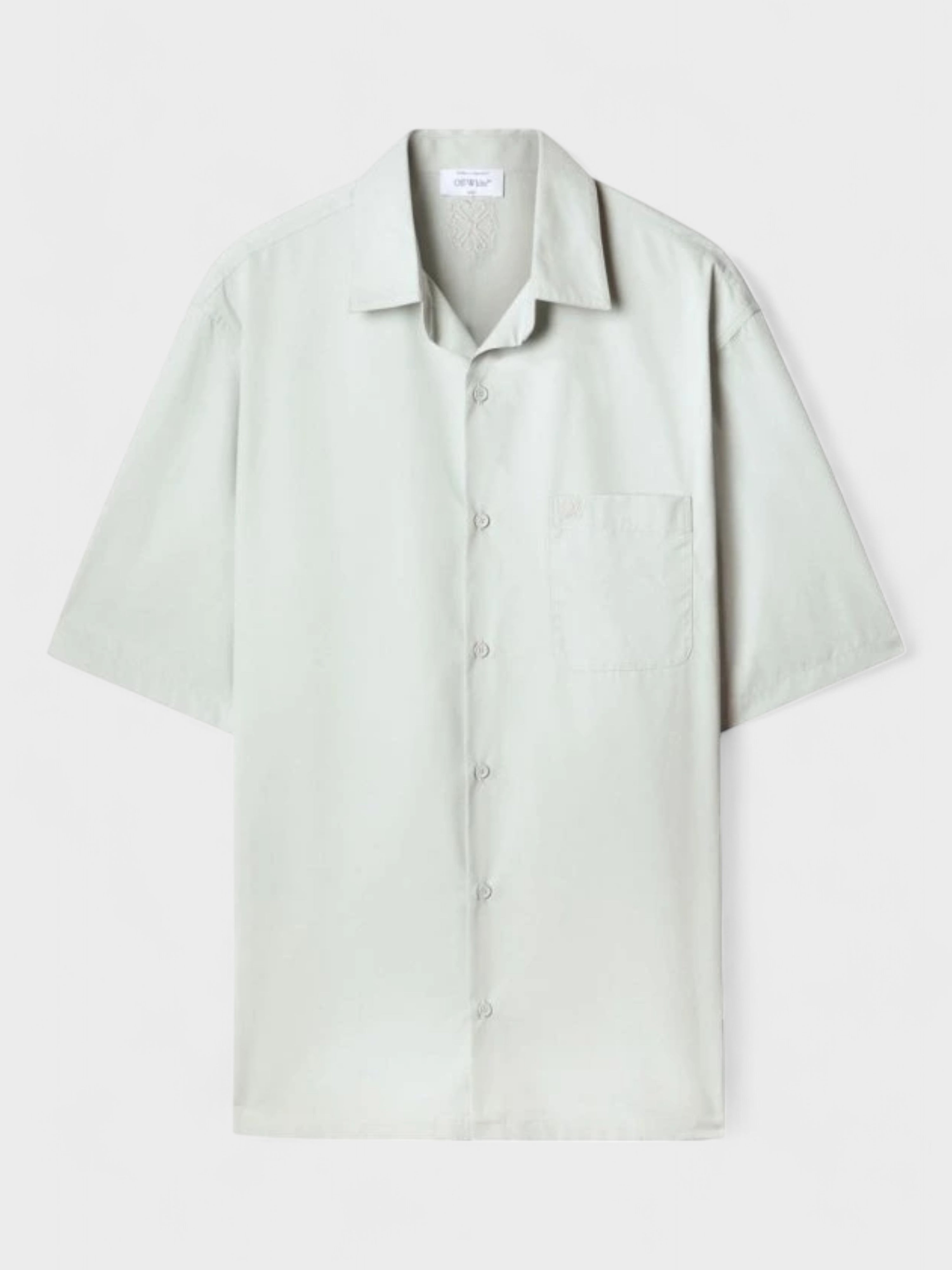 Off-White Heavy Cotten Bowling Shirt Arctic Ice Blue