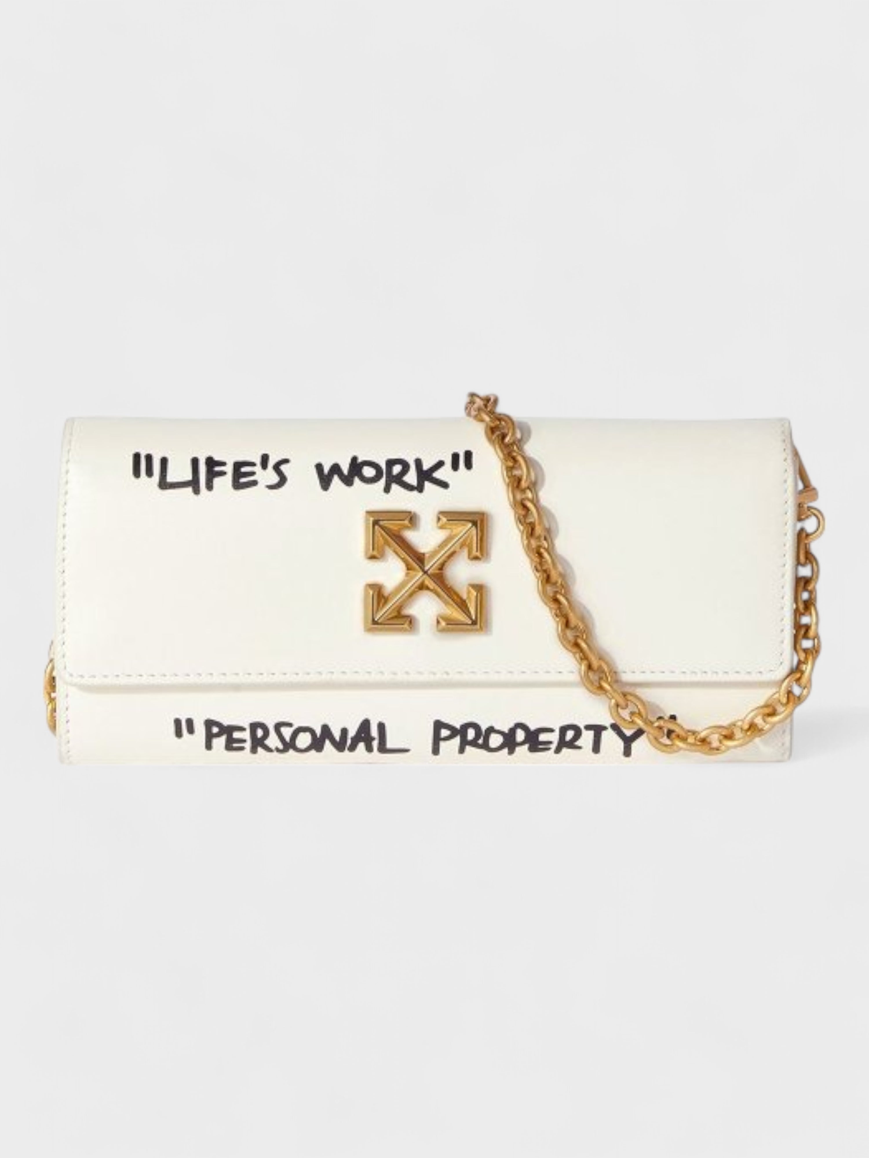 Off-White Quote Jitney Wallet On Chain White