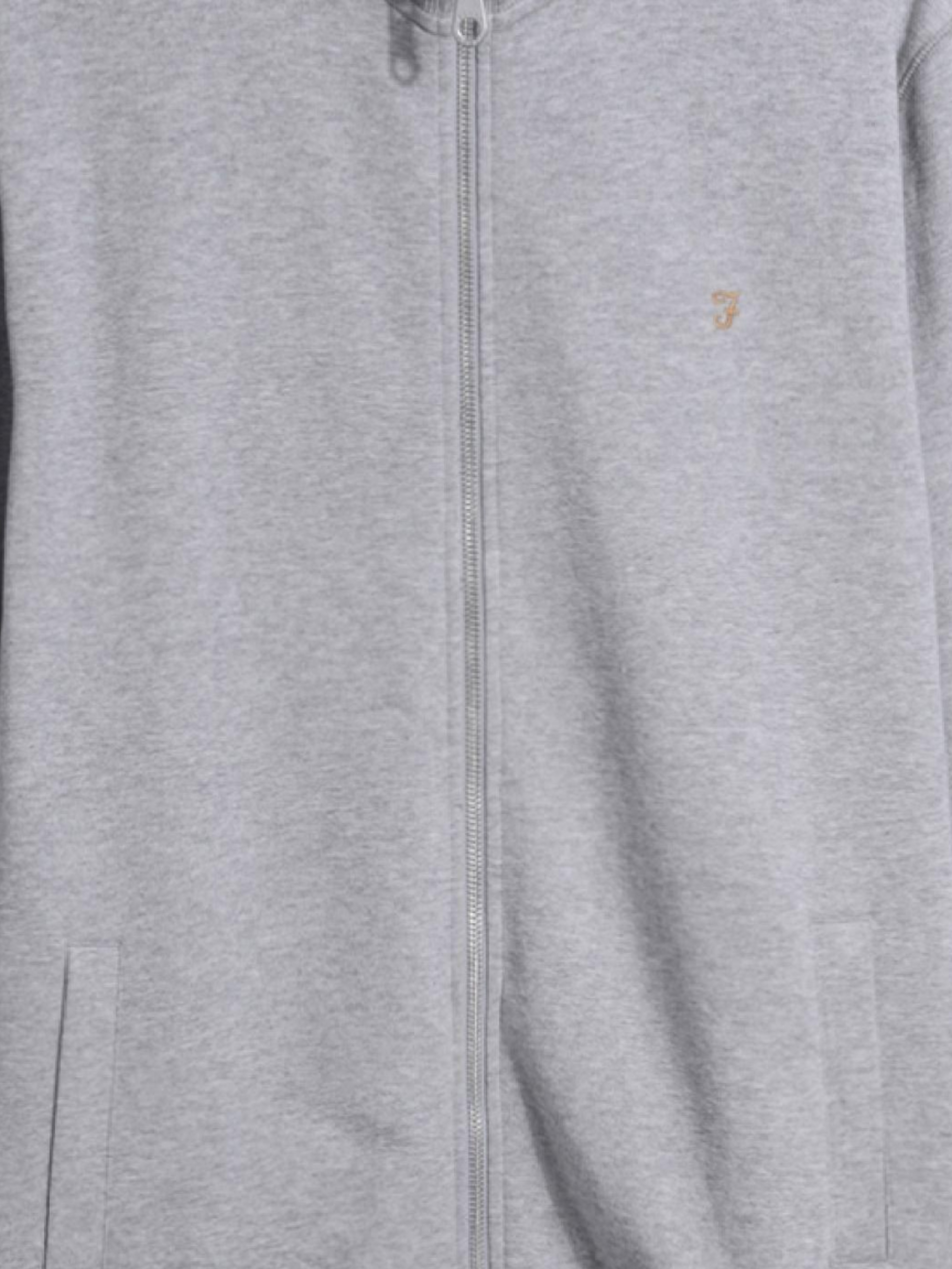Farah Vance Full Zip Sweater Light Marl Grey