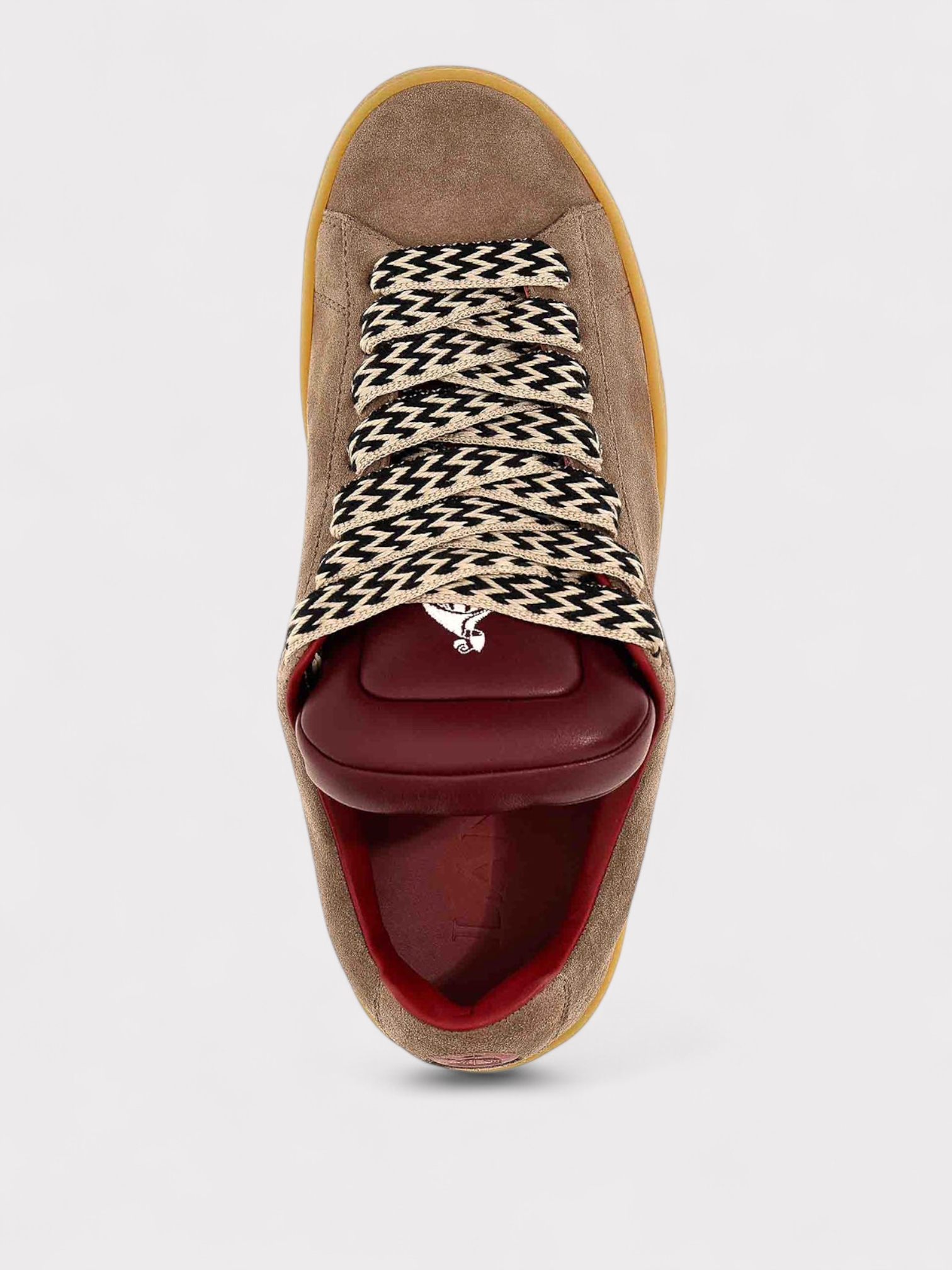 Lanvin X Future Hyper Curb Sneakers Leather Suede Brown