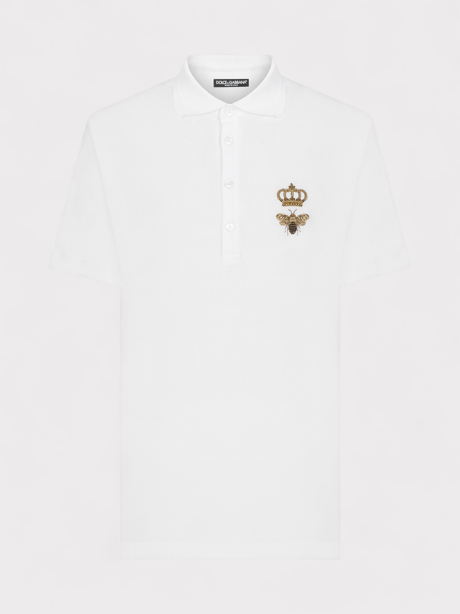 Dolce & Gabbana Embroidered Polo Shirt White