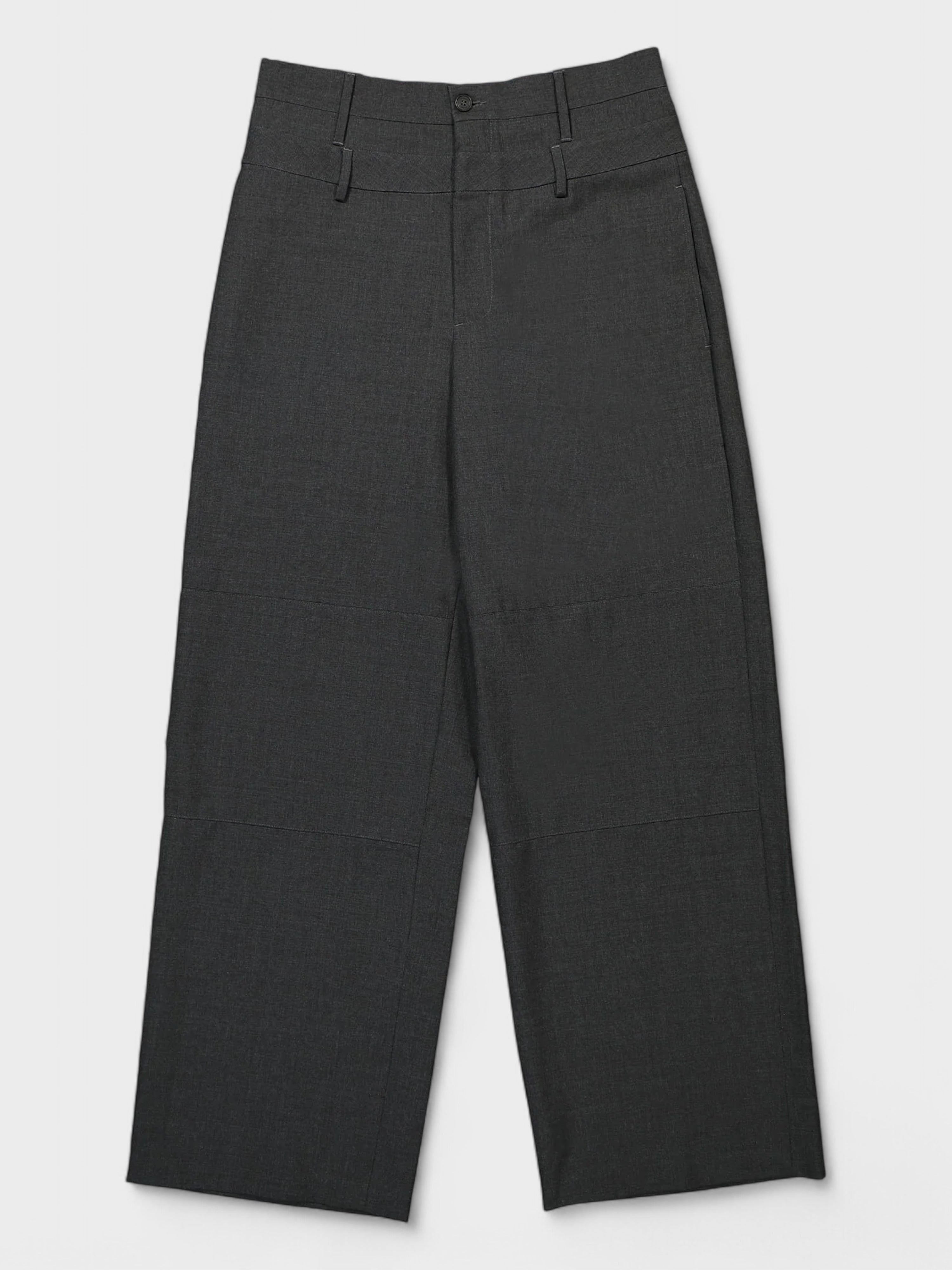 Ambush Double Belted Wide Leg Trousers Grey