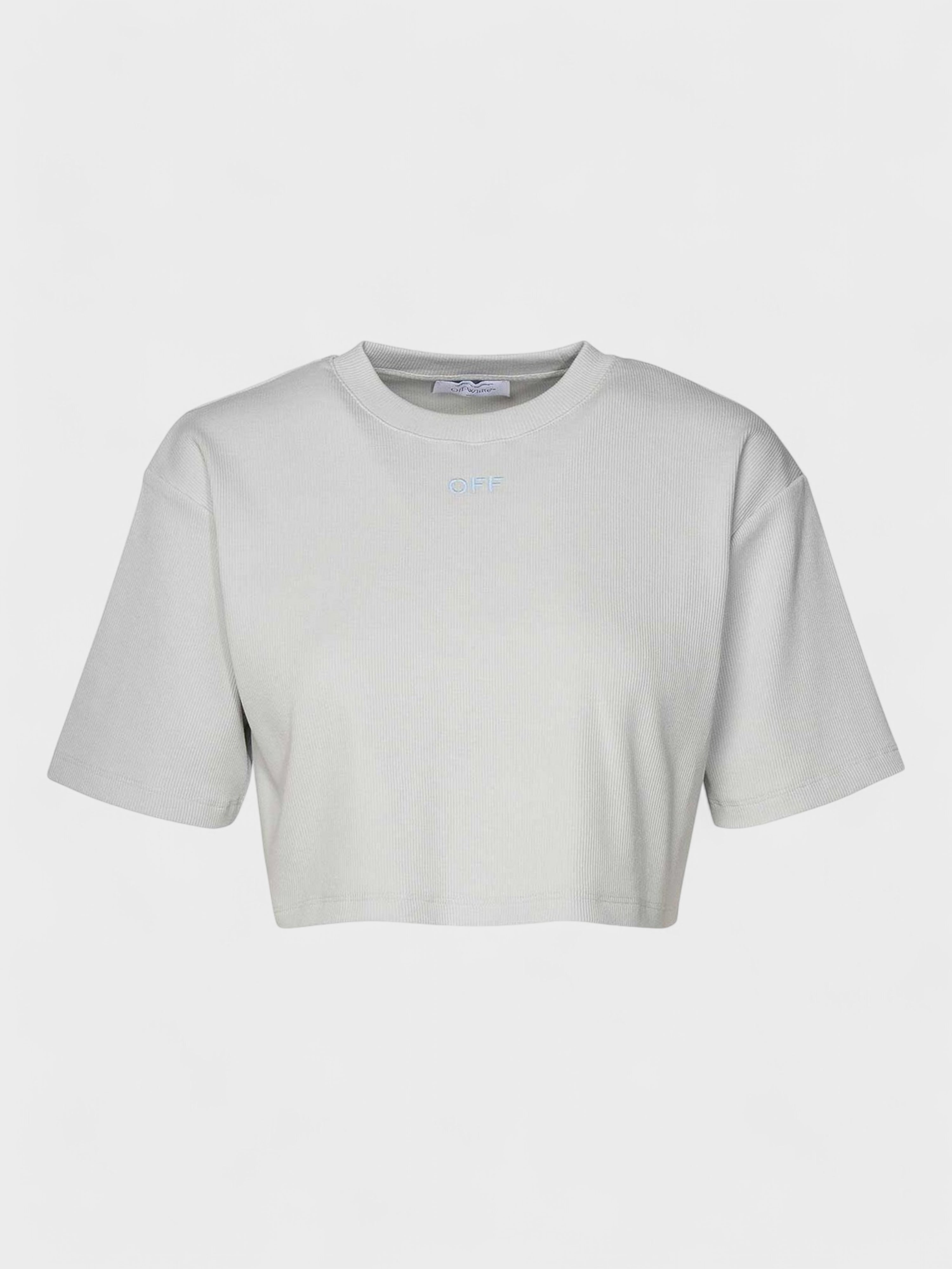 Off-White Stamp Rib Cropped Tee Arctic Ice S