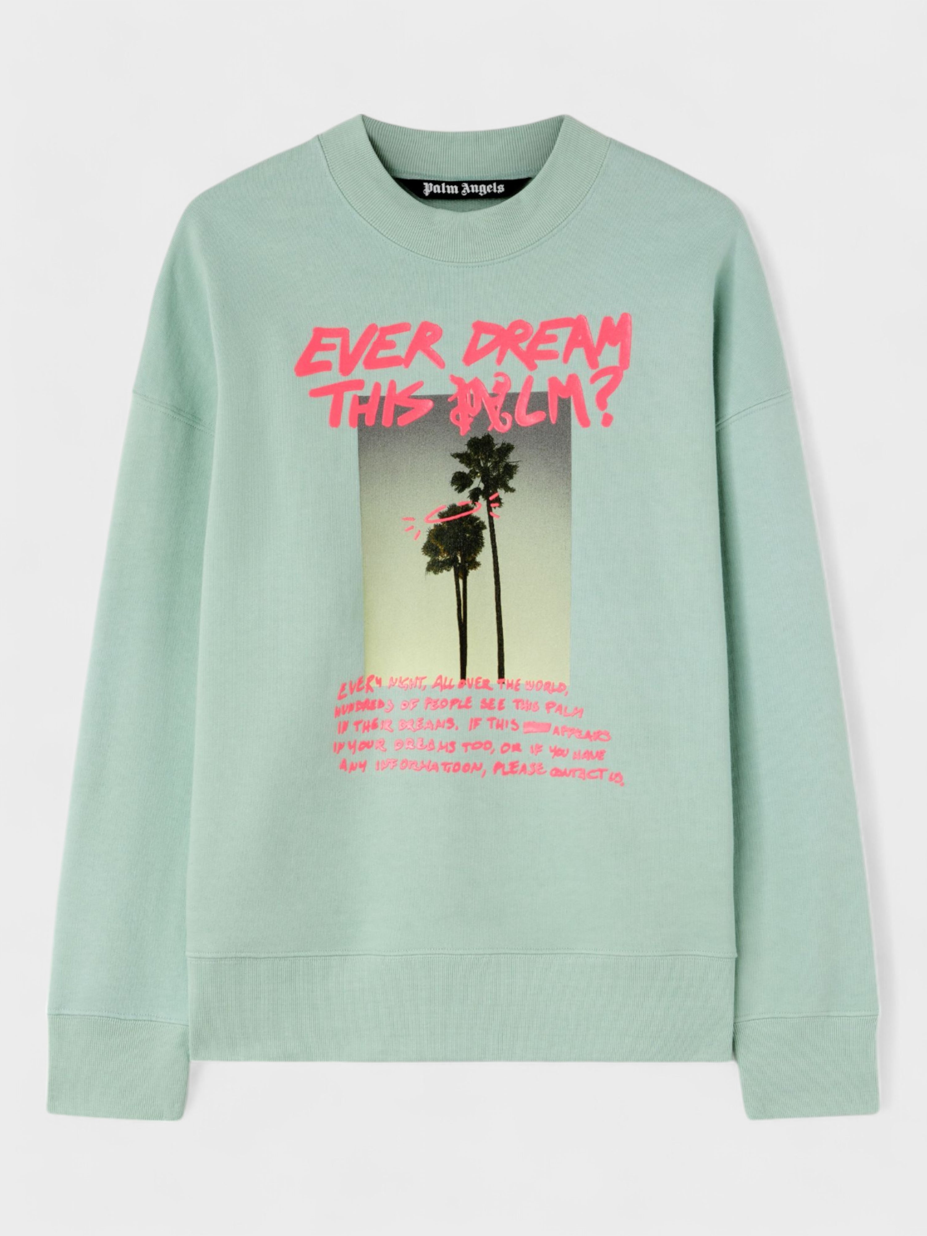 Palm Angels Palm Dream Crewneck Mint Fuchsia L