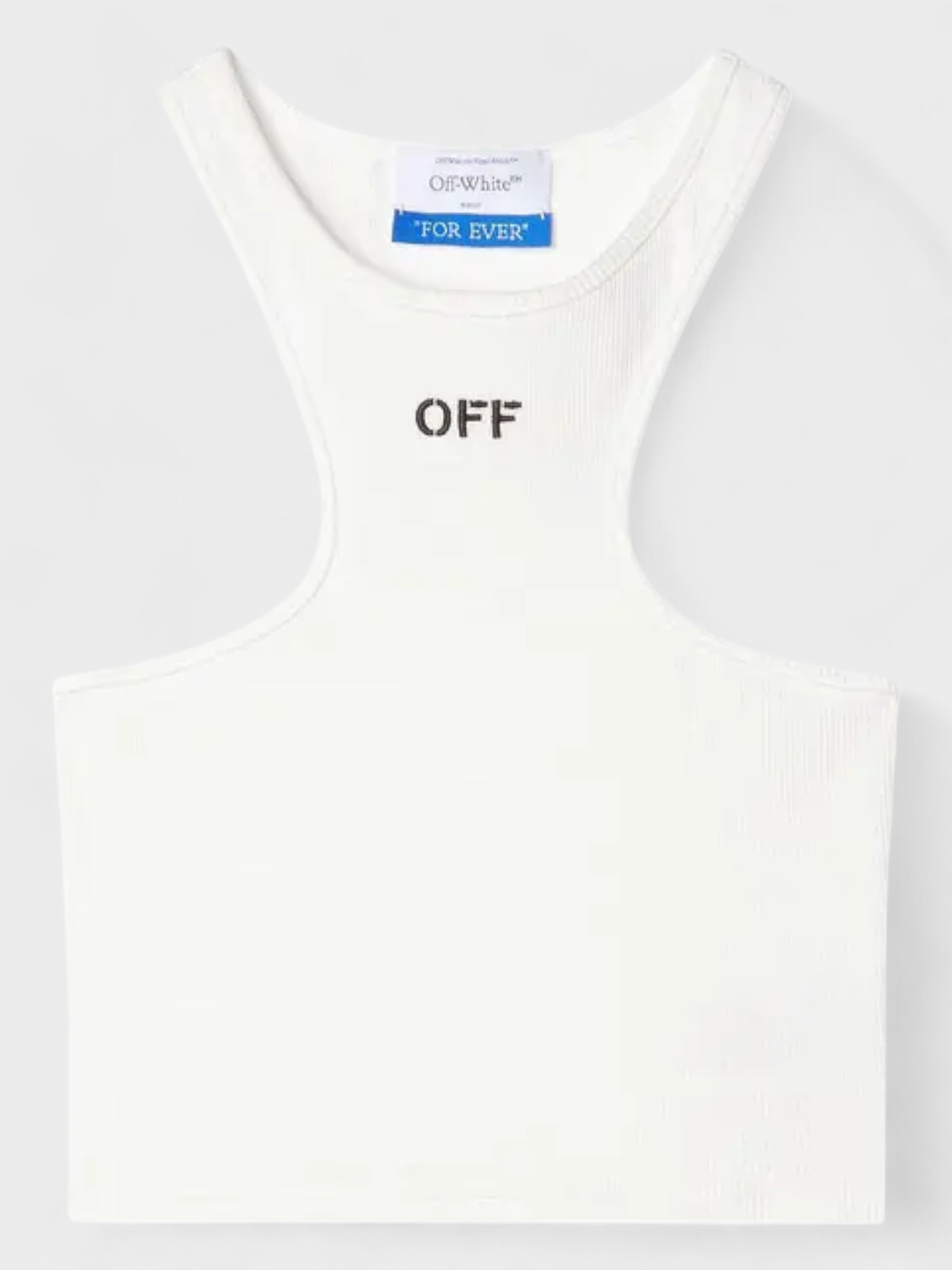 Off-White Stamp Rib Rowing Top White Black XS