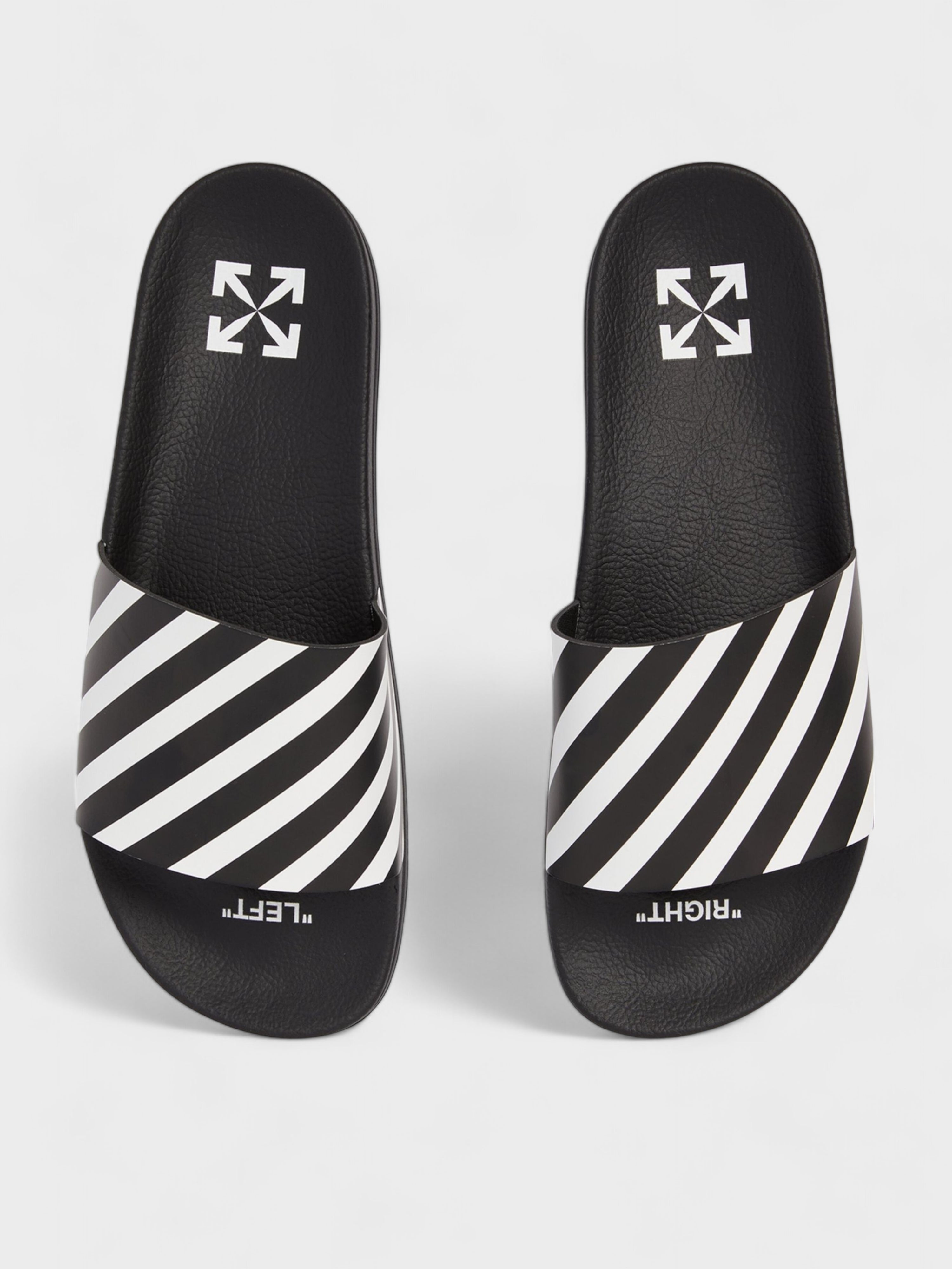 Off-White Diag Slider Black White