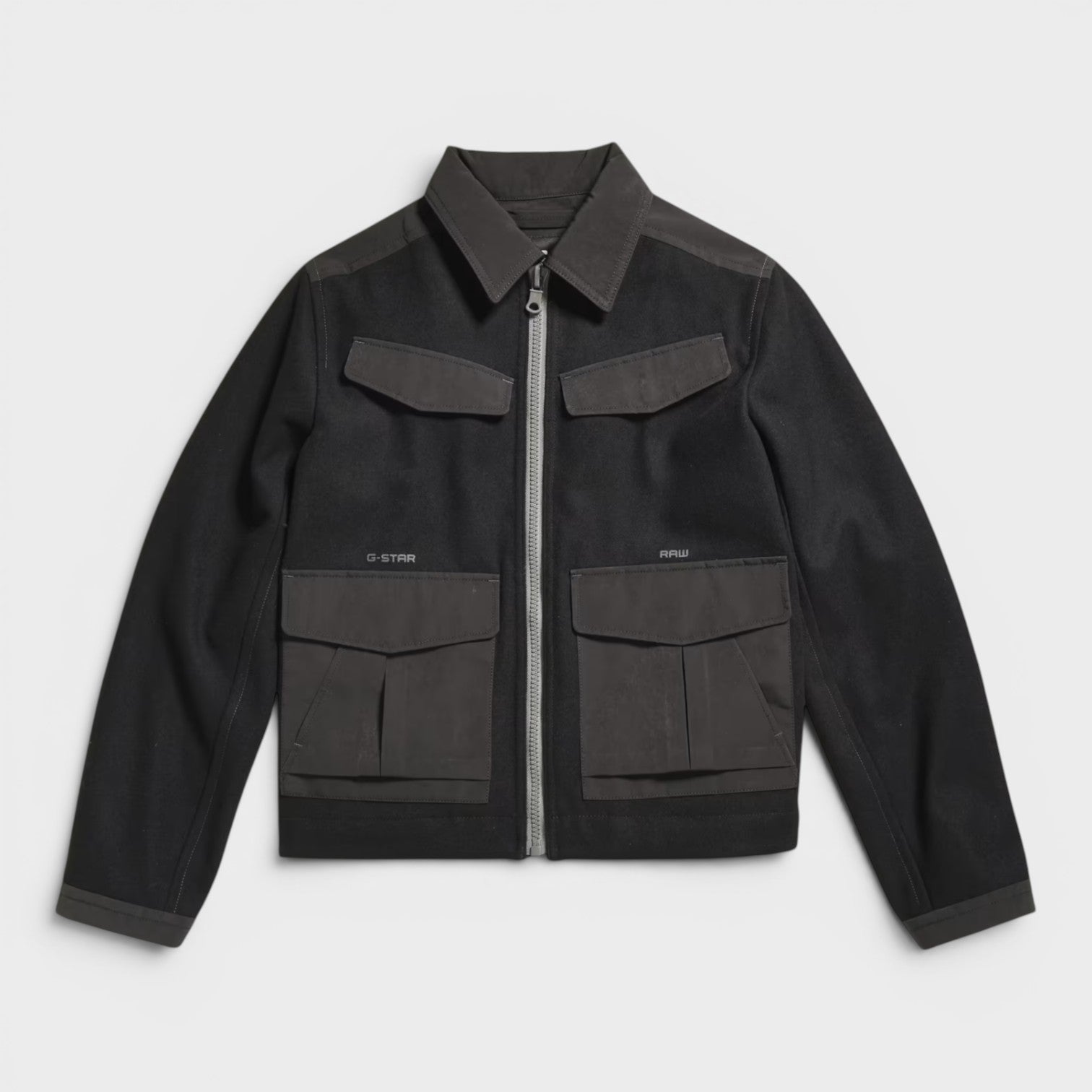 Raw Short Jacket Black