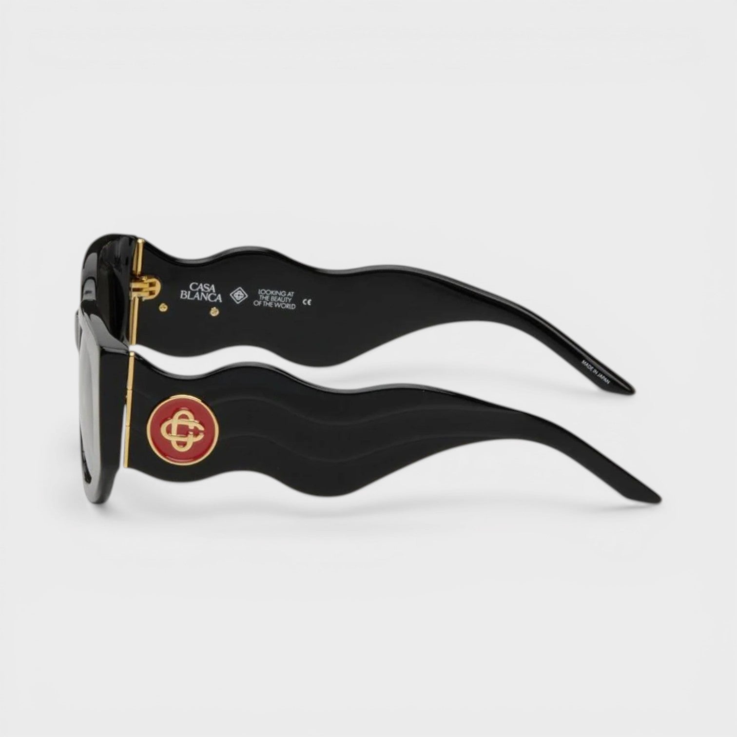 Oval Wave Black Yellow Gold Solid Grey