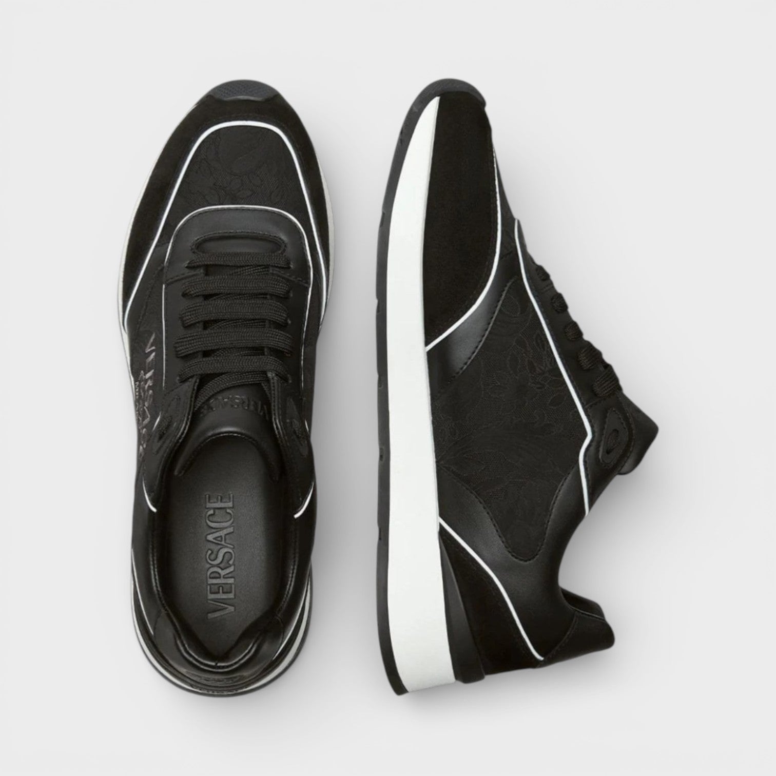 Leather Mix Sneakers Black