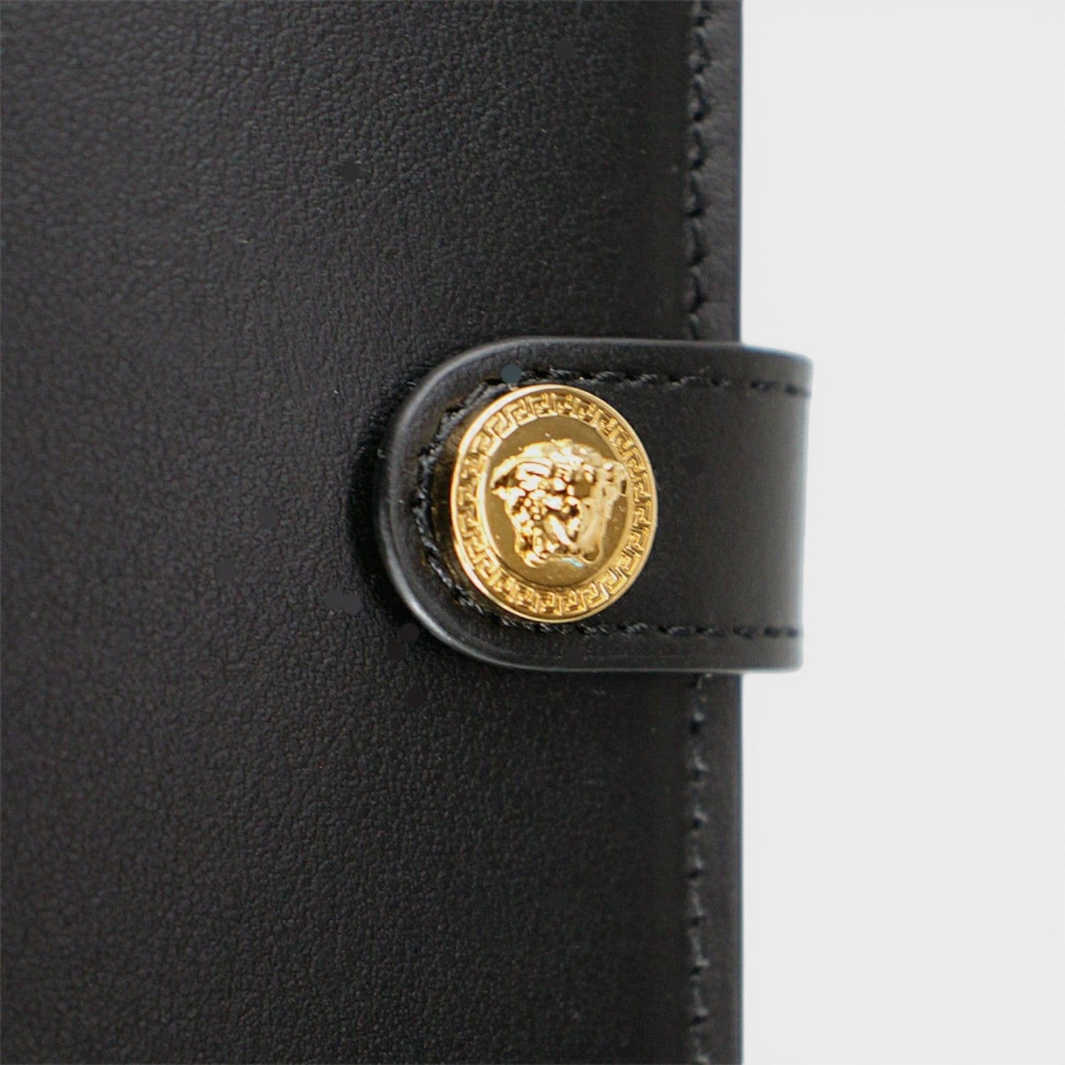 Long Wallet Calf Leather Black