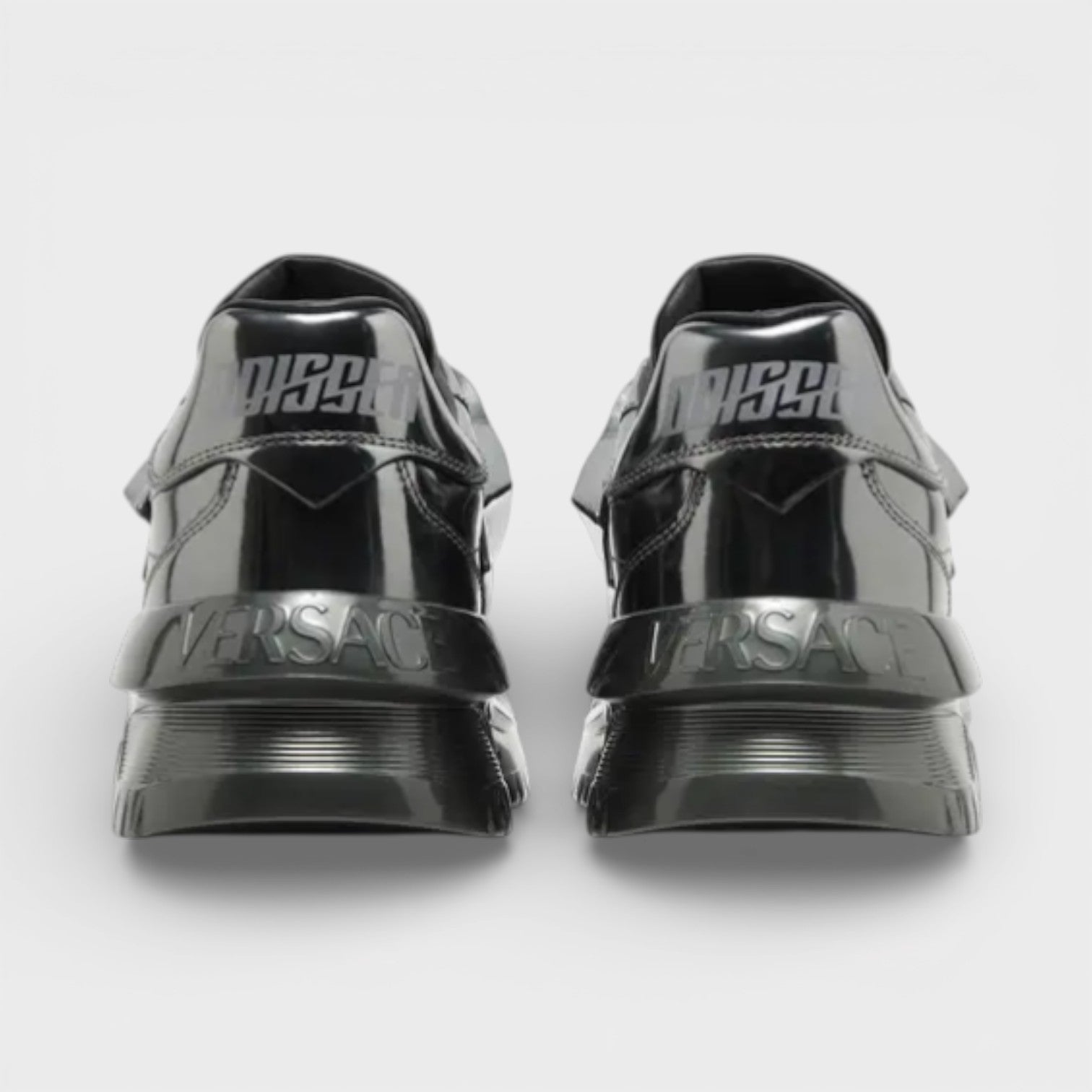 Odissea Leather Low-top Trainers In Gunmetal