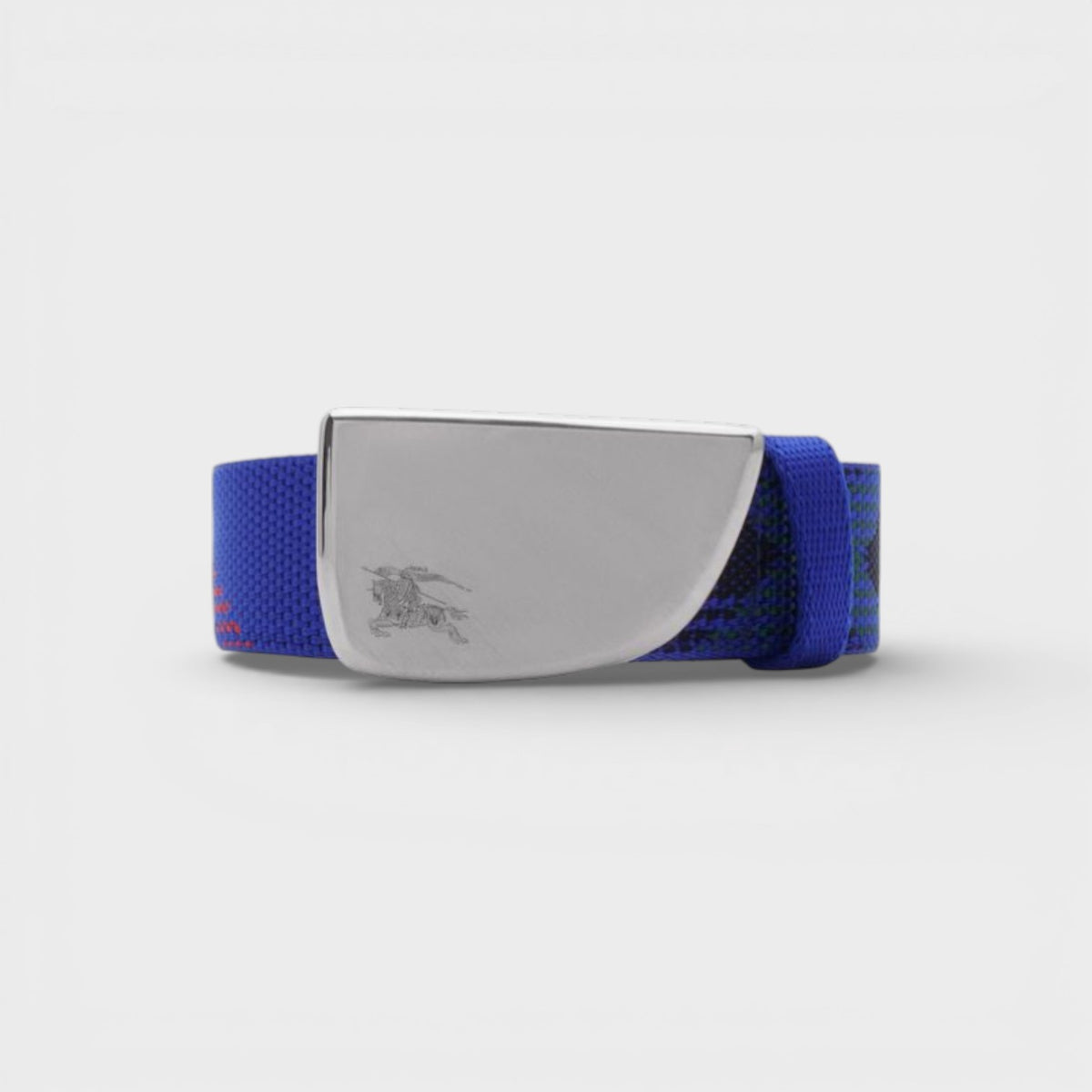 Check Webbing Shield Belt Blue 30mm | Burberry