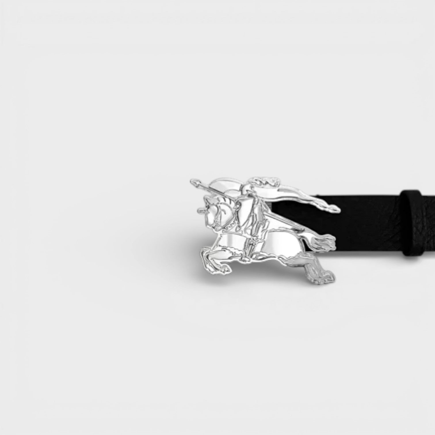 Leather Knight Buckle 30mm Belt Black