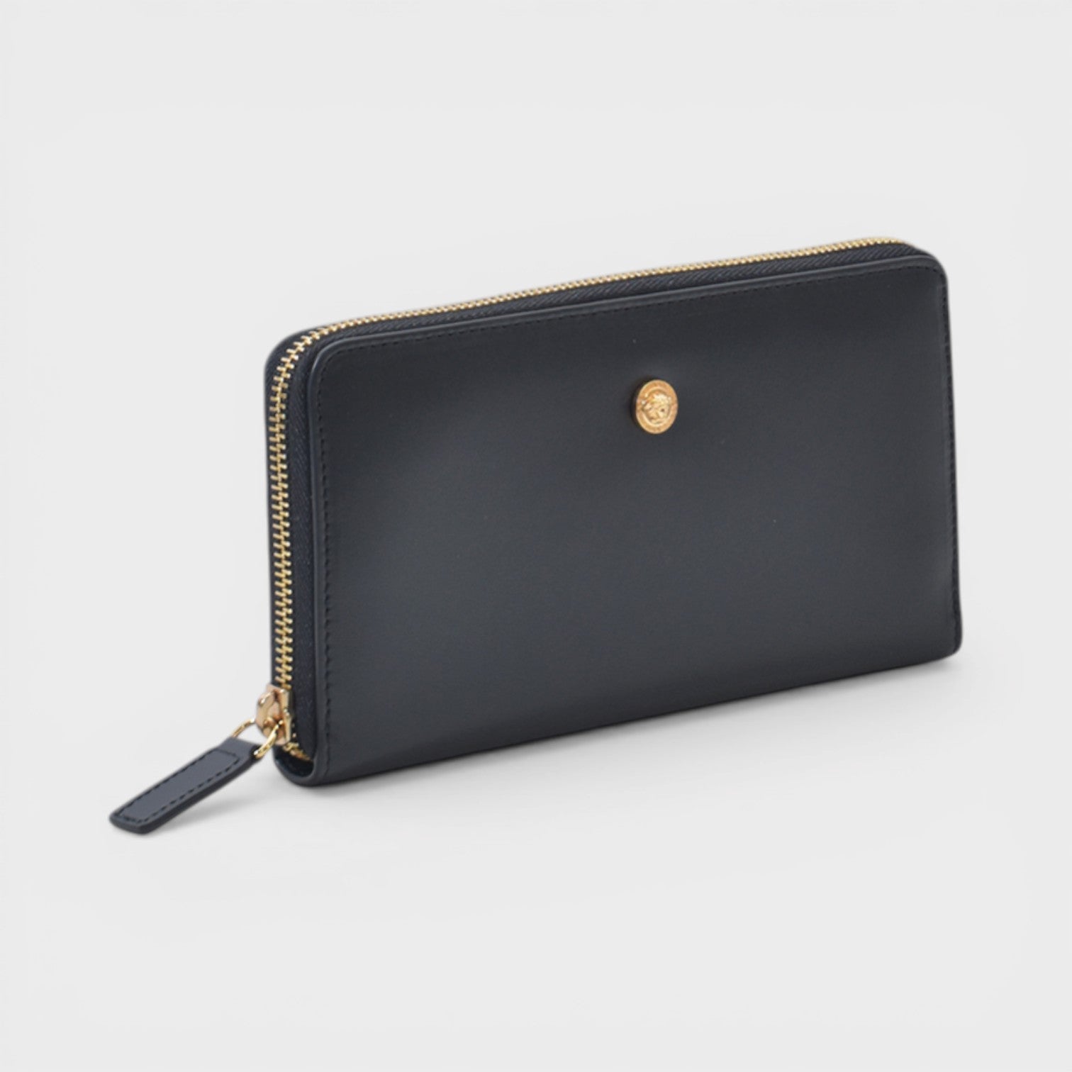 Zip Around Wallet Leather Black