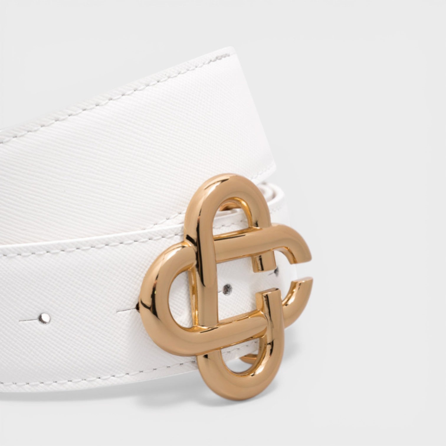 CC Logo Buckle Belt White