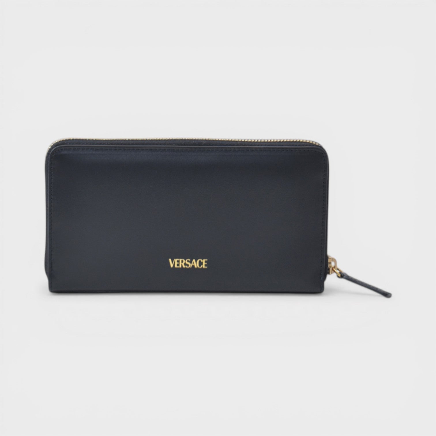 Zip Around Wallet Leather Black