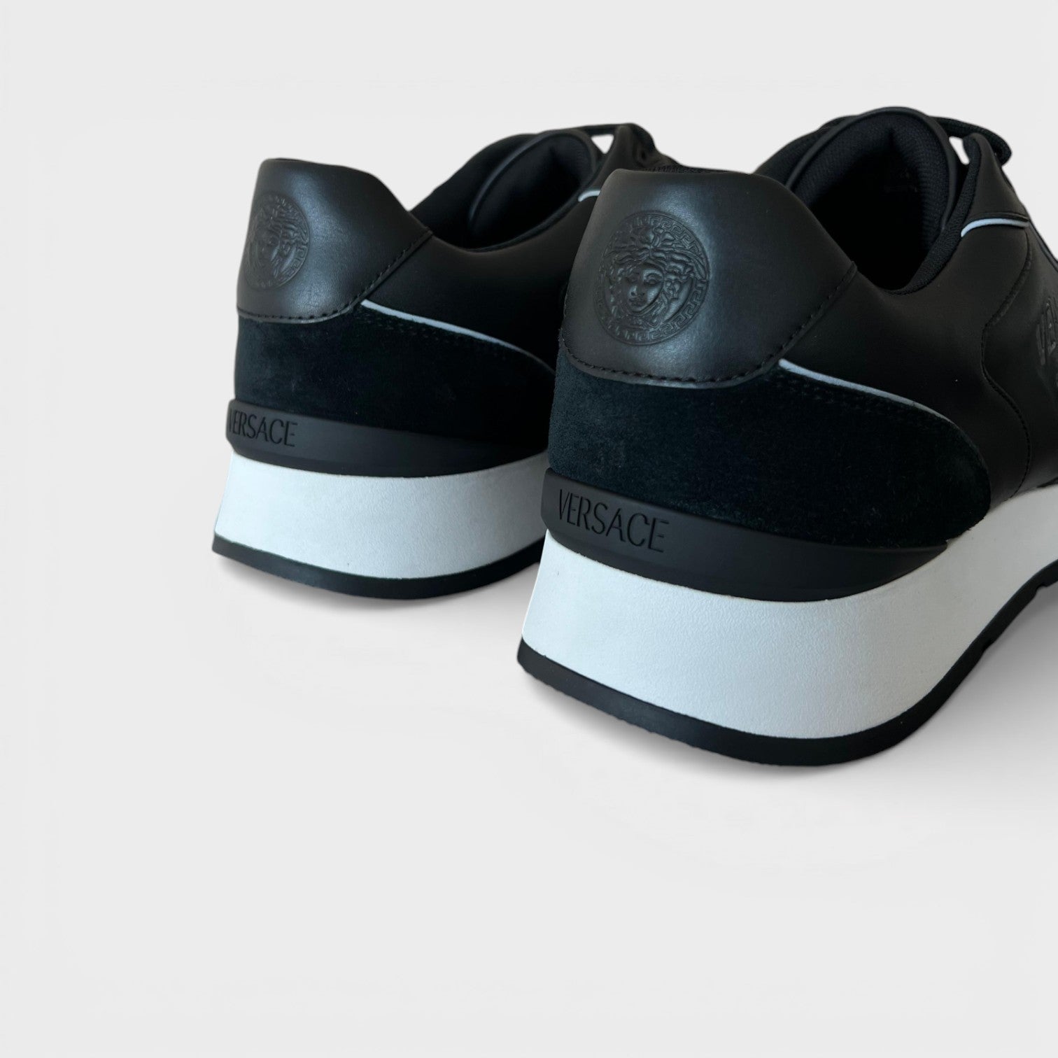 Leather Mix Sneakers Black