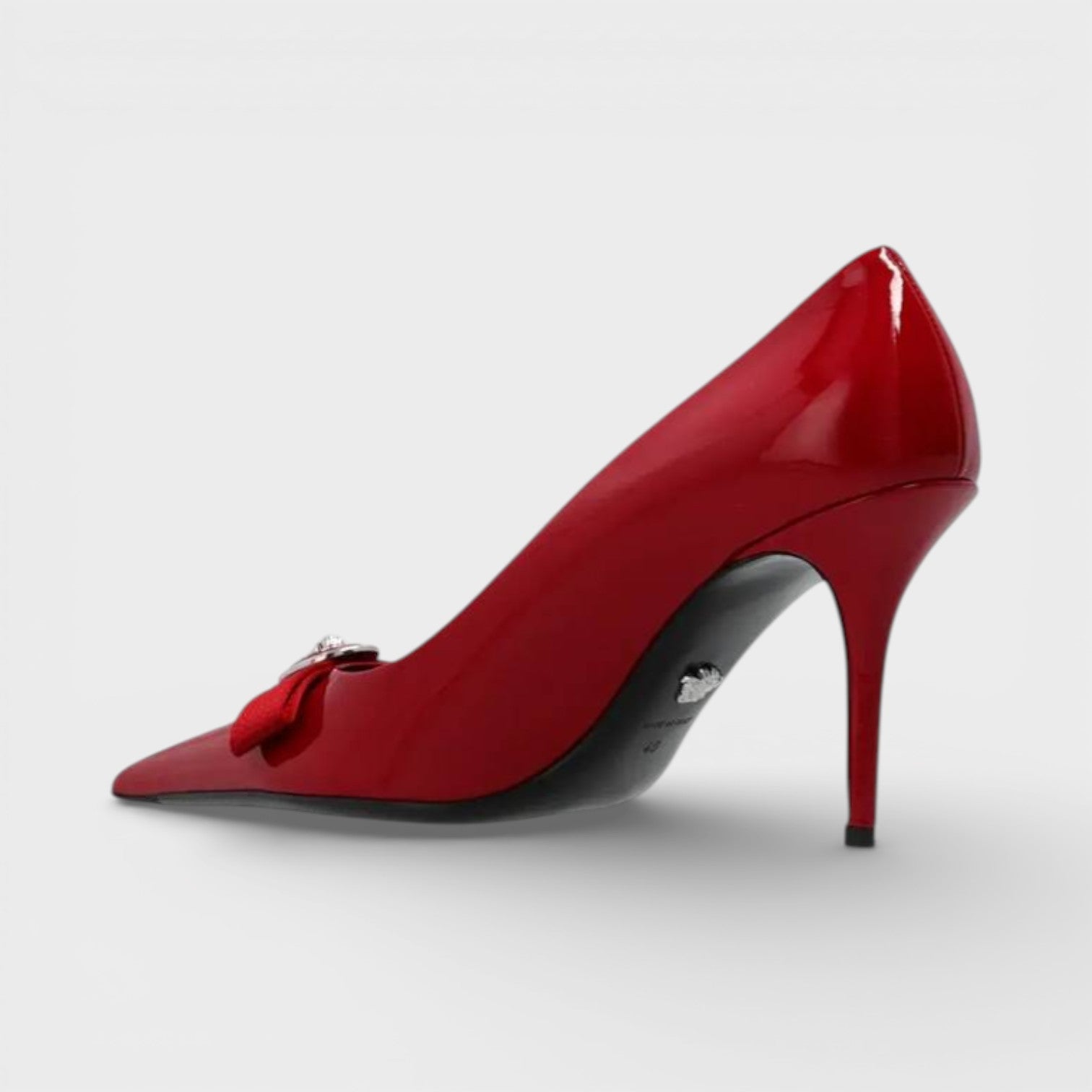 85mm Gianni Ribbon Pumps Lipstick Red