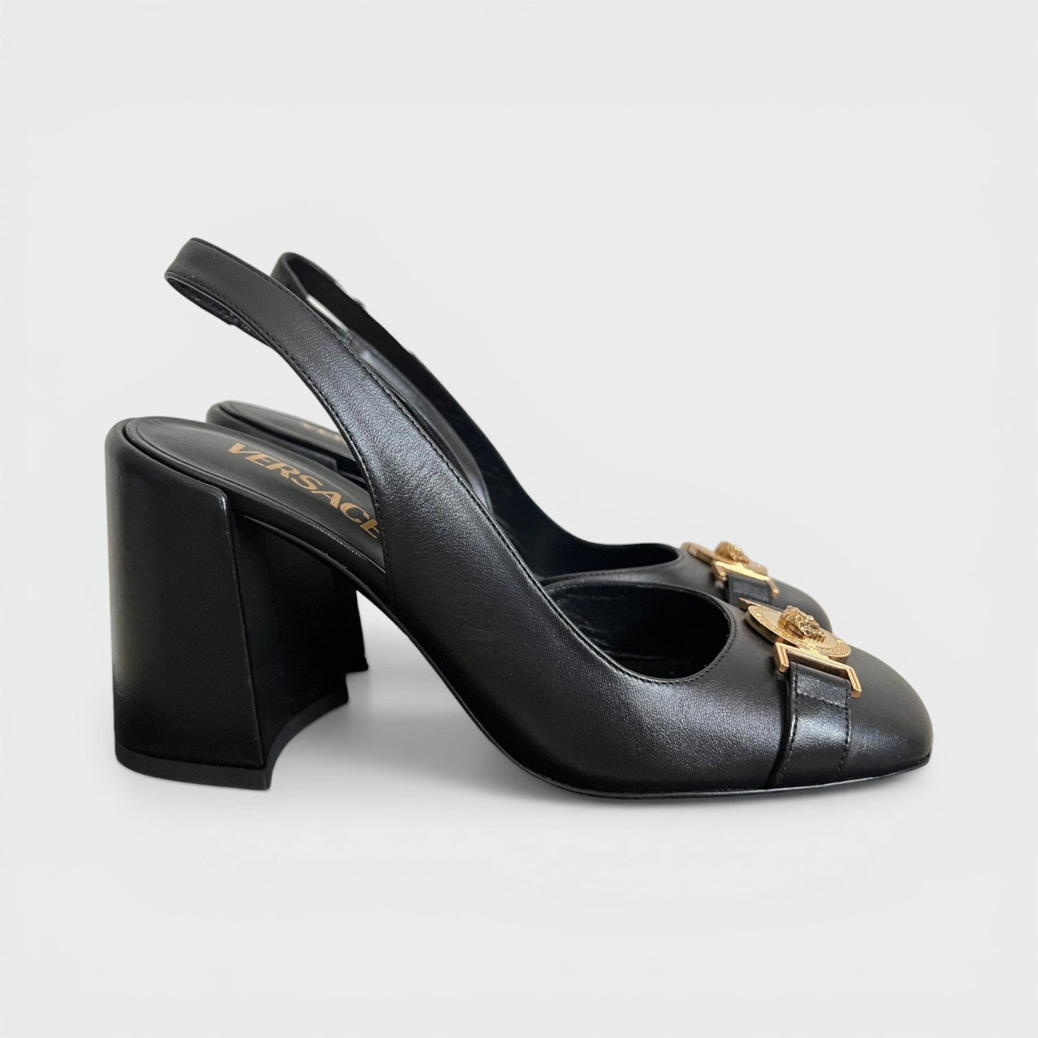 Sling Back 85mm Leather Black