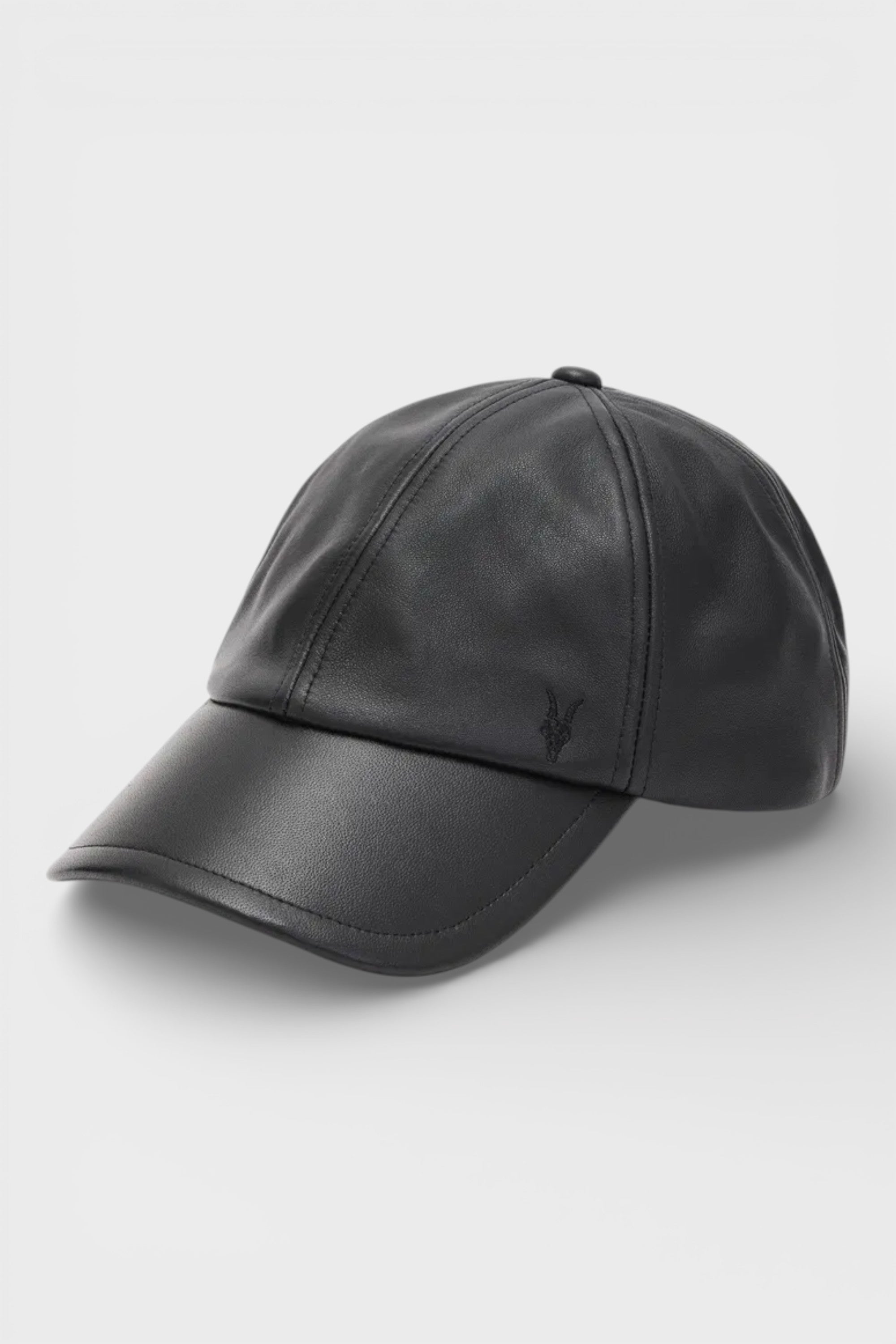 All Sants Ramskull Leather Baseball Cap Black