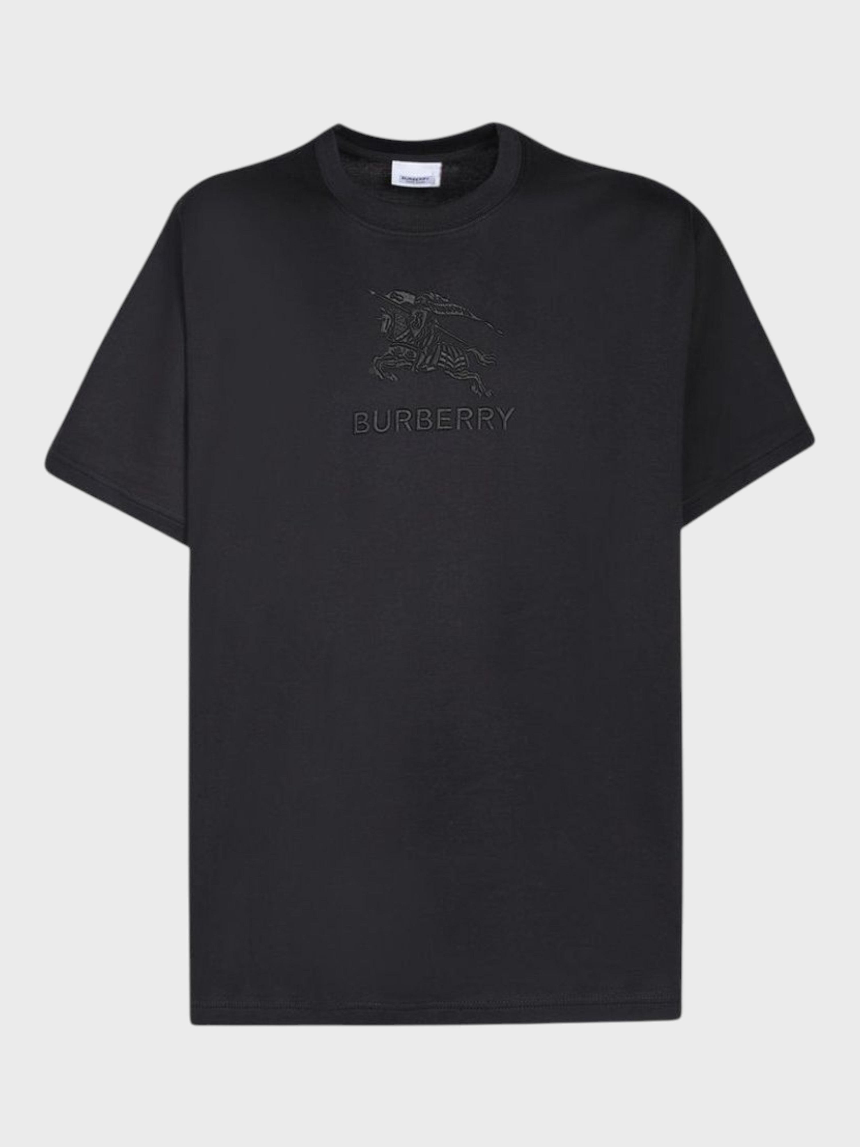 Burberry Cotton T Shirt Embroidered Black