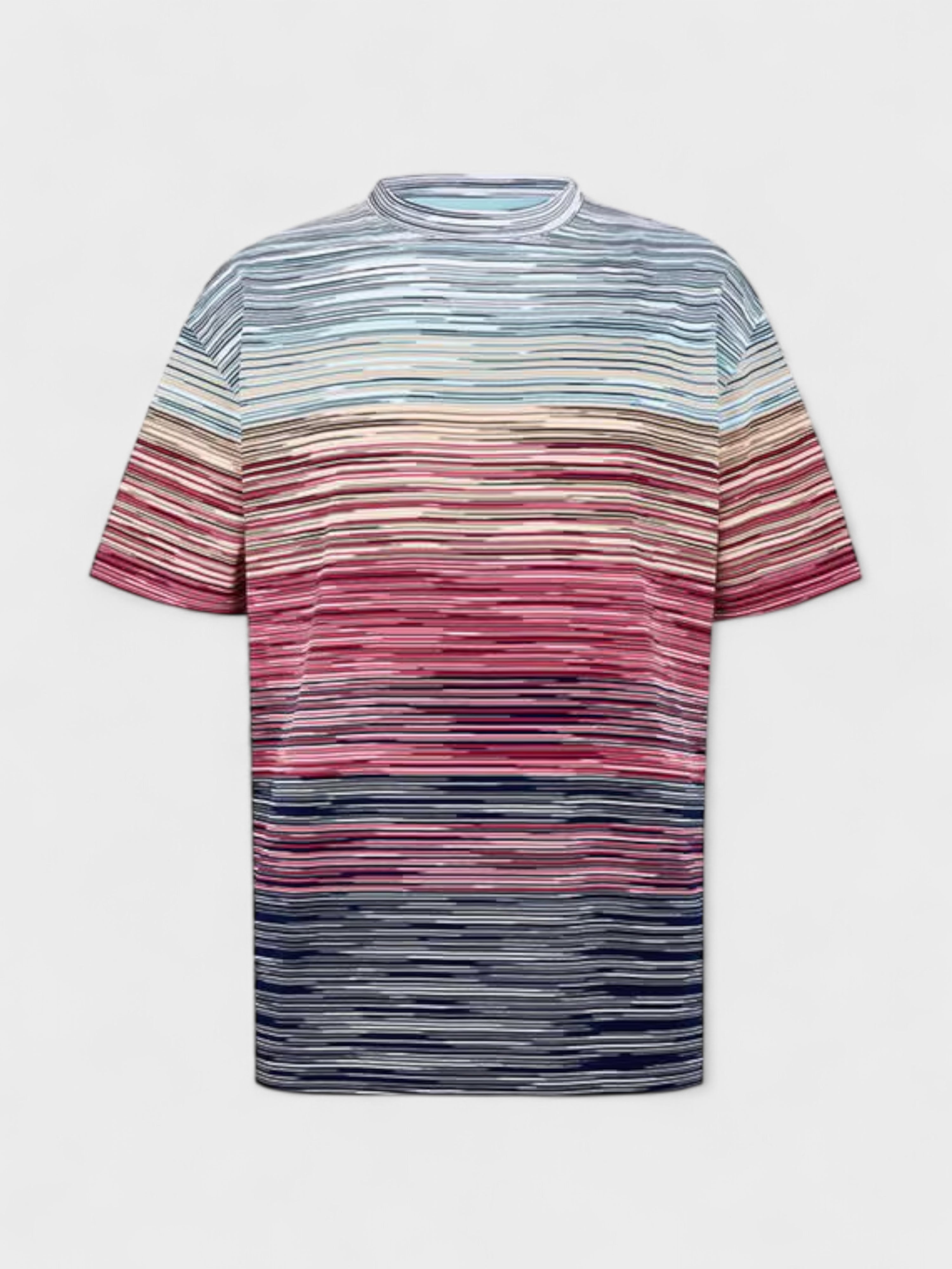 Missoni Space Dye Cotton T Shirt Blue Red