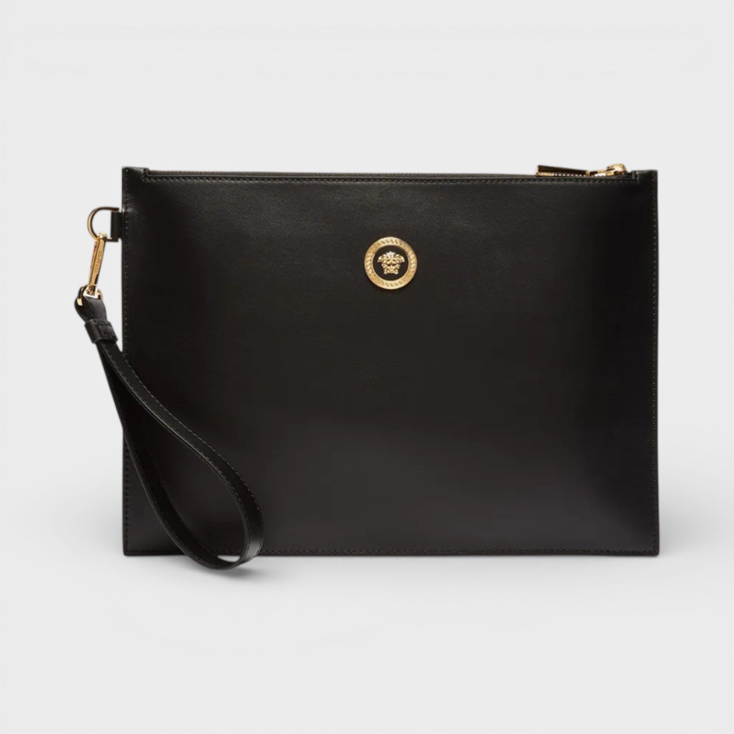 Large Pouch Calf Leather Black