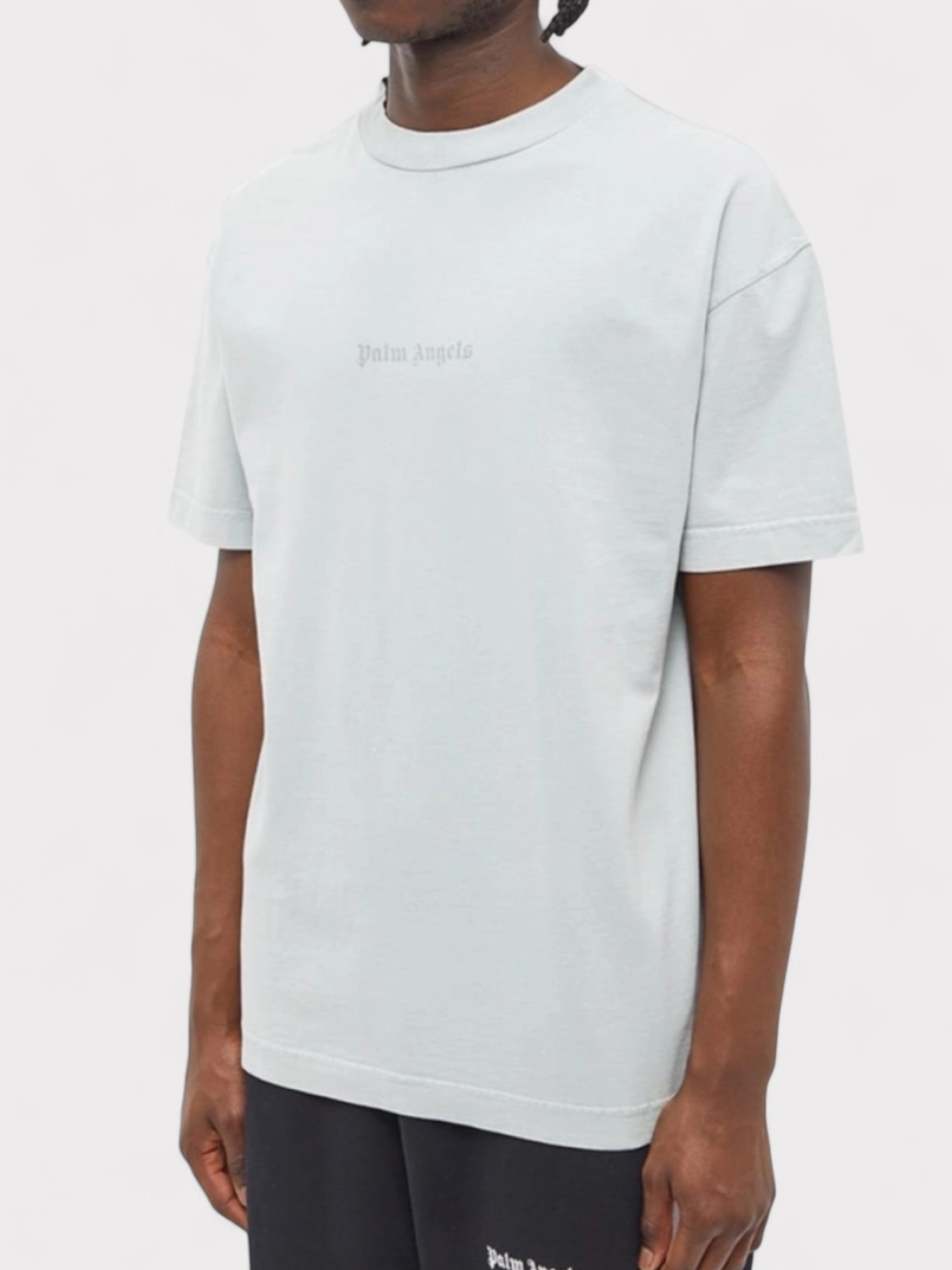 Palm Angels Reverse Logo T Shirt Light Grey