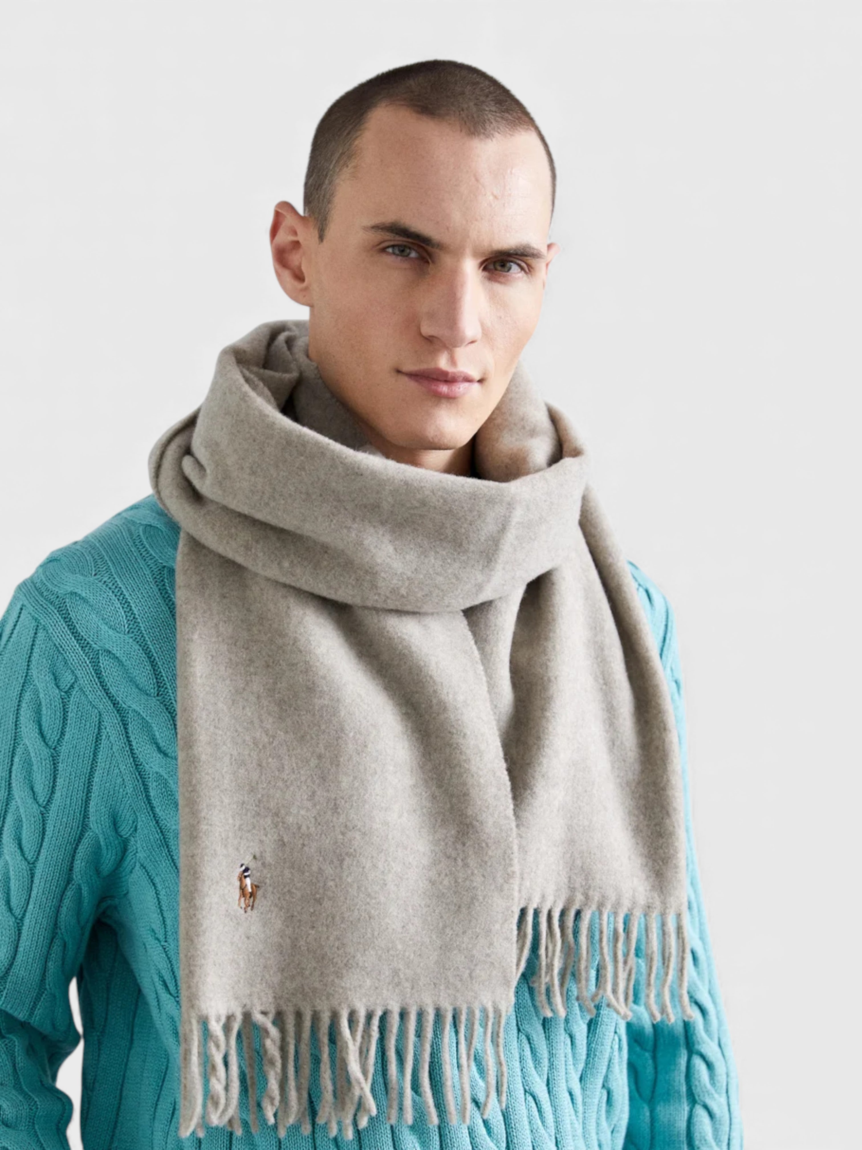 Polo Ralph Lauren Fringe Virgin Wool Scarf Oatmeal – Supplied Fashion