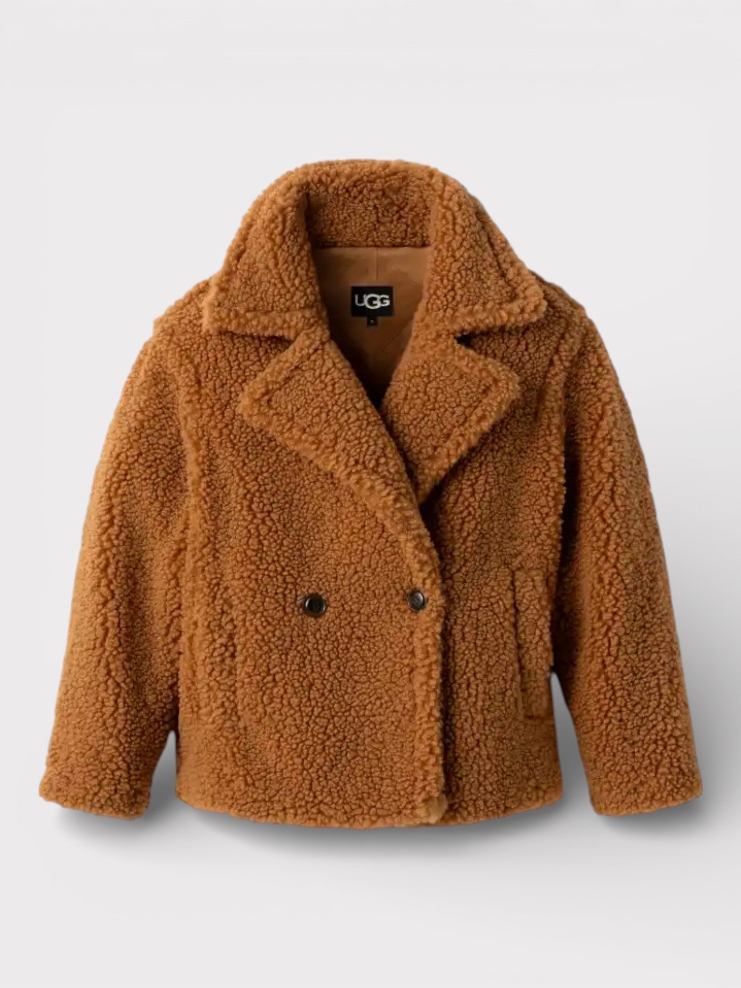 UGG Women's Gertrude Short Teddy Coat Chesnut