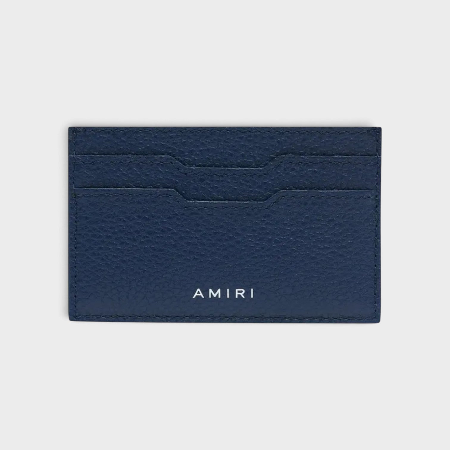 Iconic Embossed Leather Card Holder Navy