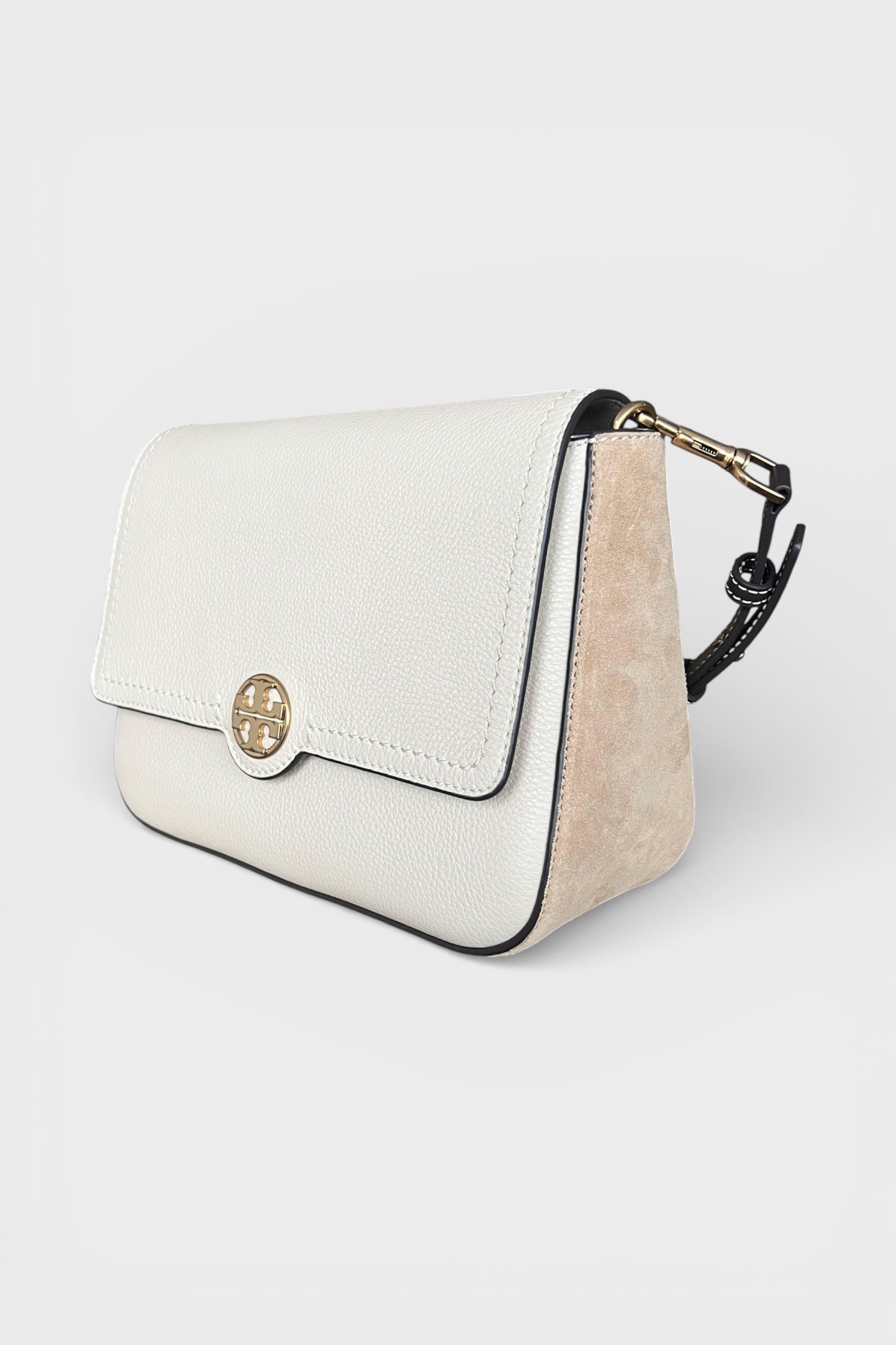 Tory Burch Felix Colour Block Flap Cream Shoulder Bag New Moon Beige