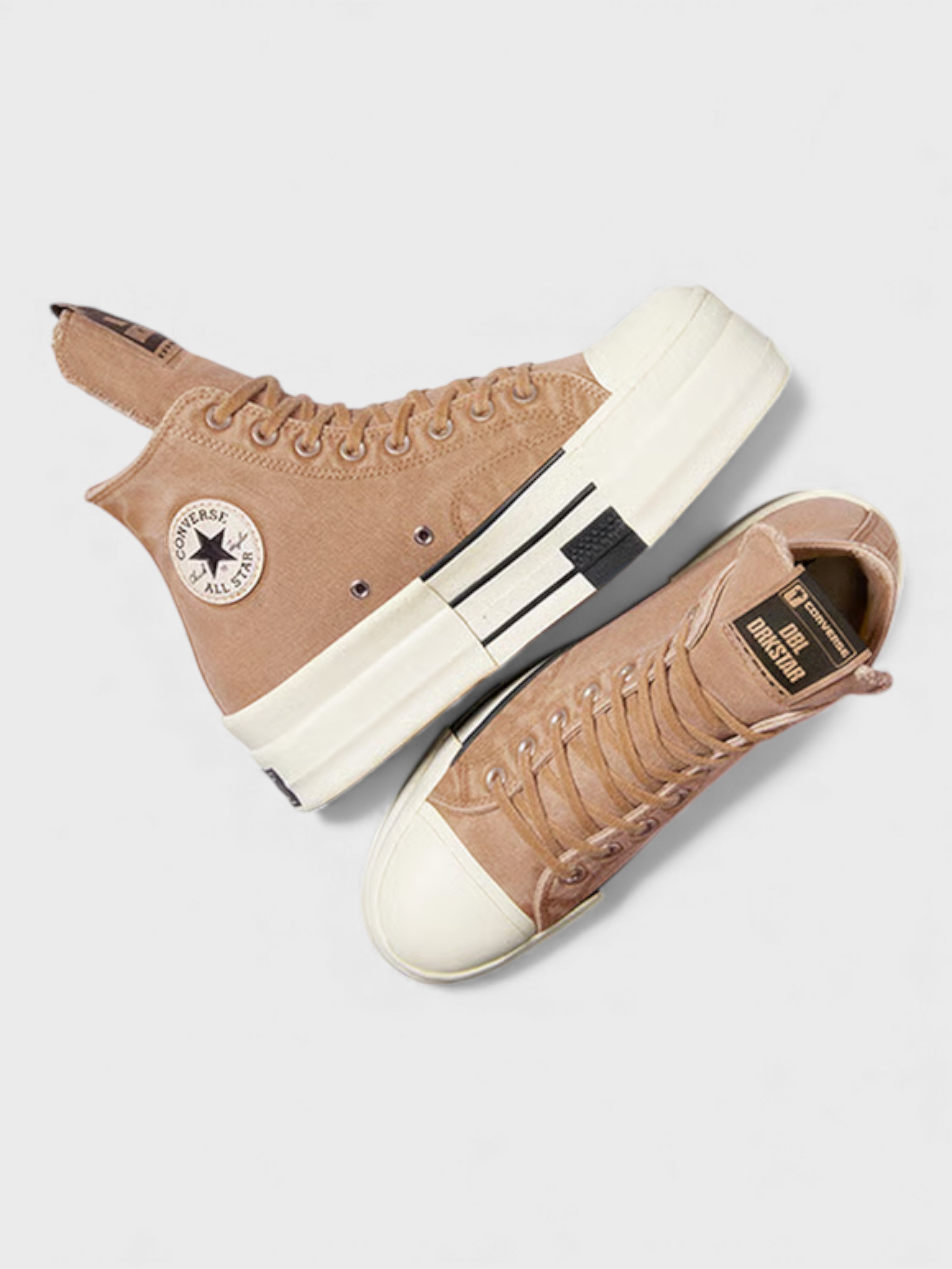 Converse x Rick Owens DRKSHDW DBL DRKSTAR Chuck 70 High Washed Canvas Brown