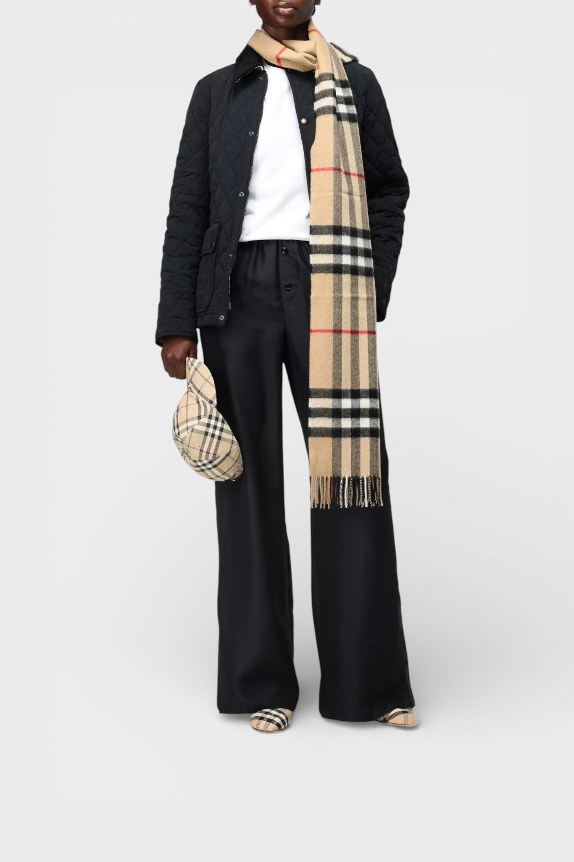 Burberry ESS Check Baseball Cap Alabaster Checked Beige