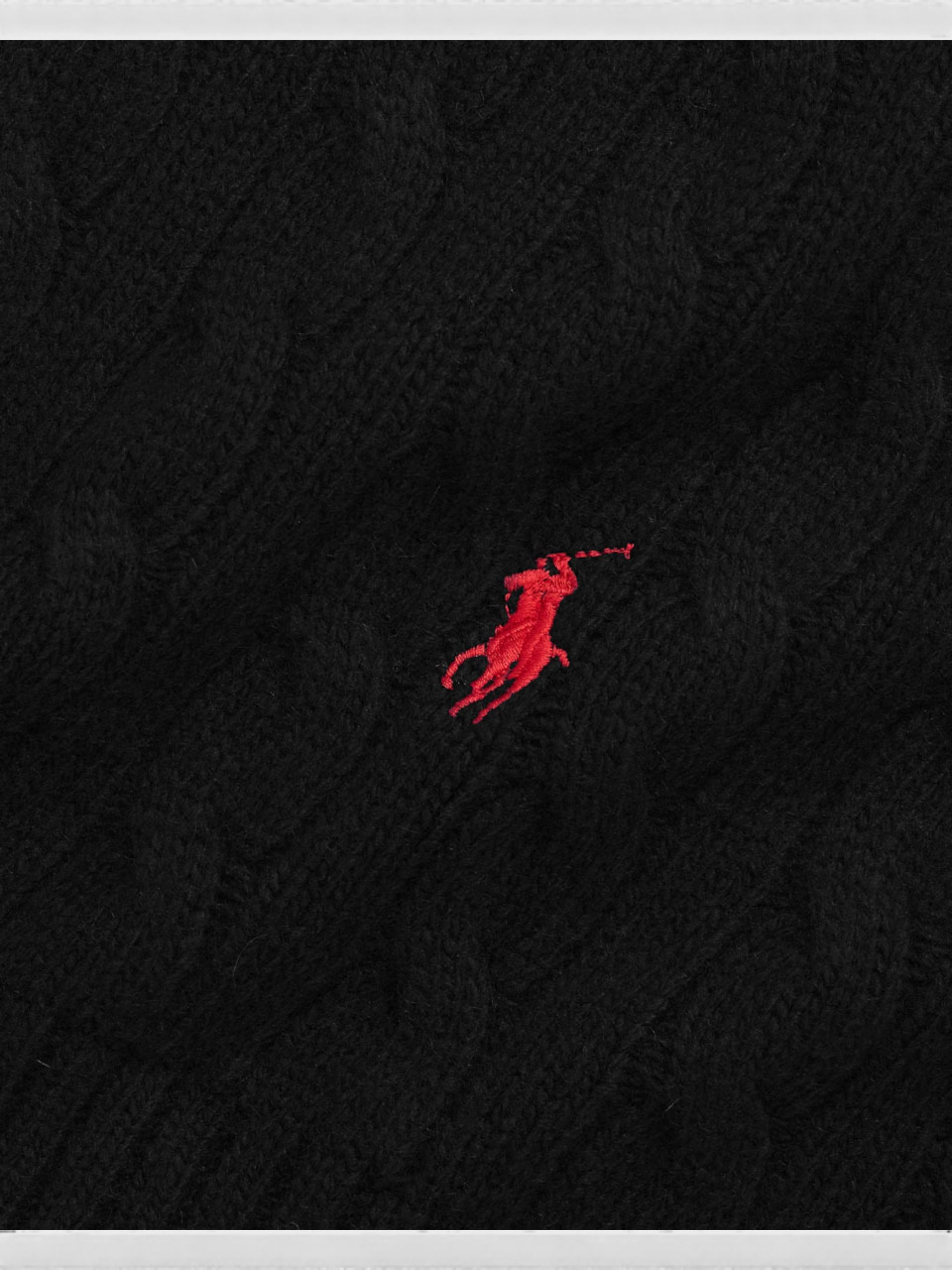 Polo Ralph Lauren Cable Knit Scarf Black