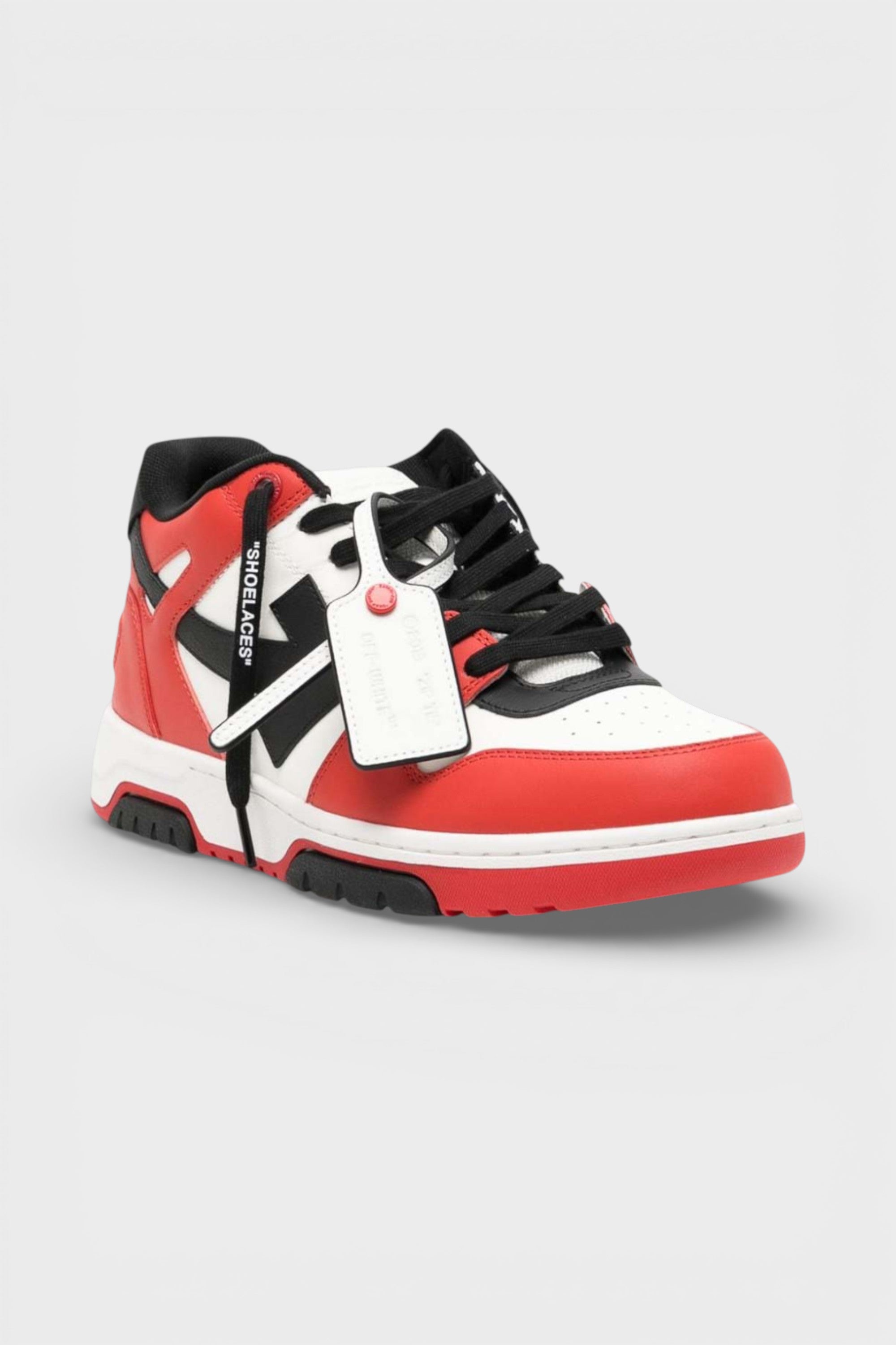 Out Of Office Leather Sneakers Red Black