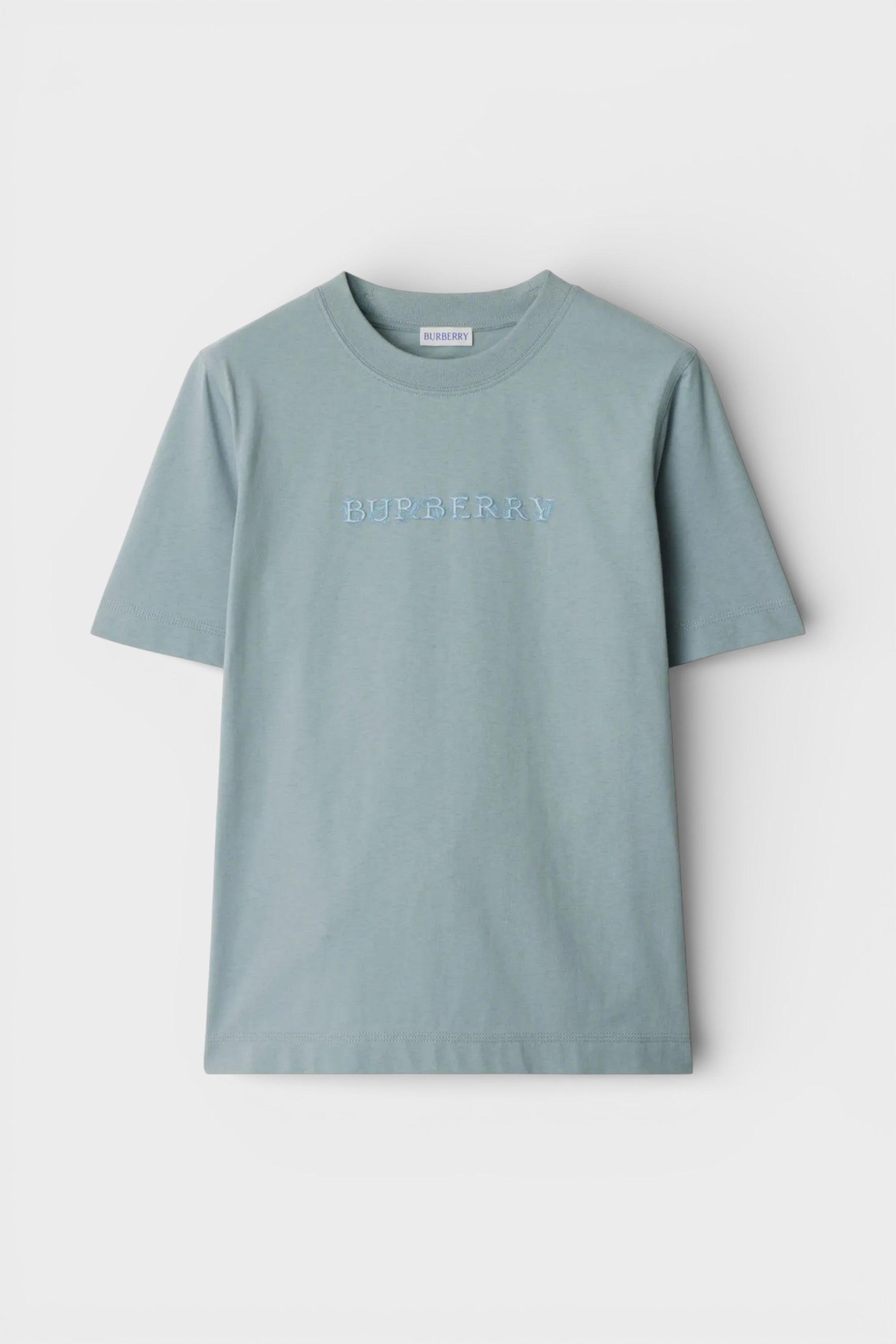 Burberry Paisley Logo Print T Shirt Gale Blue